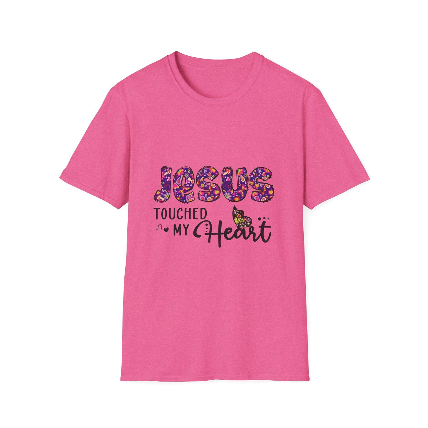Jesus Touched My Heart Unisex T-Shirt, Spiritual Tee, Christian Gift, Inspirational Shirt, Faith Clothing