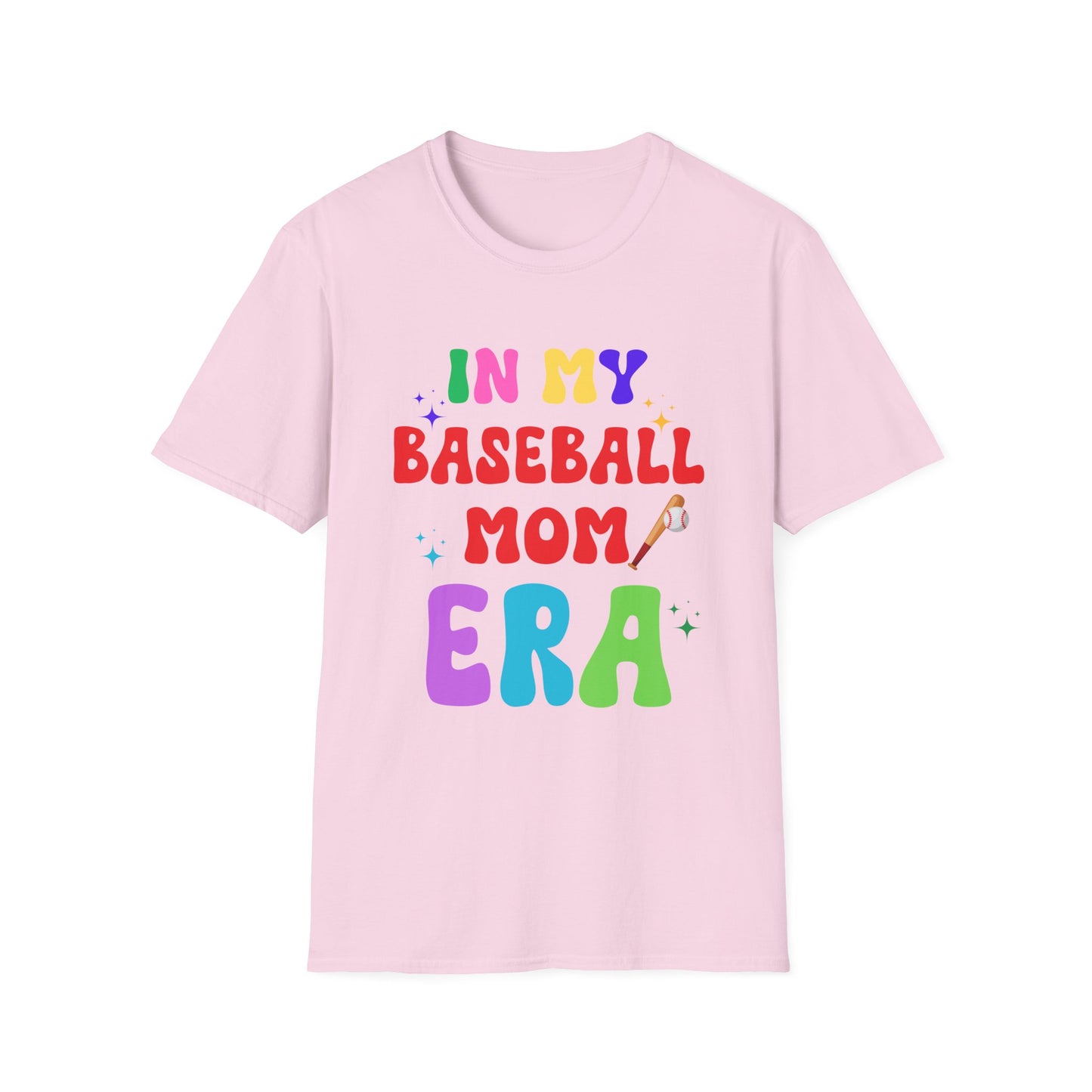 Baseball Mom Era Unisex Softstyle T-Shirt, Sports Mom Tee, Mom Life Shirt, Baseball Mom Gift, Softstyle Tee for Mom