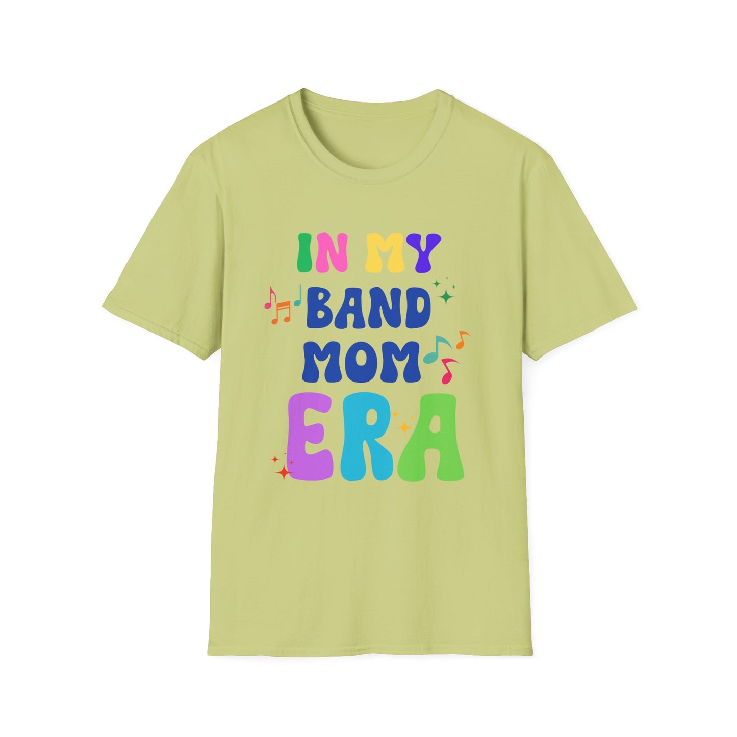 Band Mom Era Unisex Softstyle T-Shirt - Music Lover Gift, Rock Band Fan Shirt, Live Music Concert Tee, Parent Gift, Music Festival Apparel