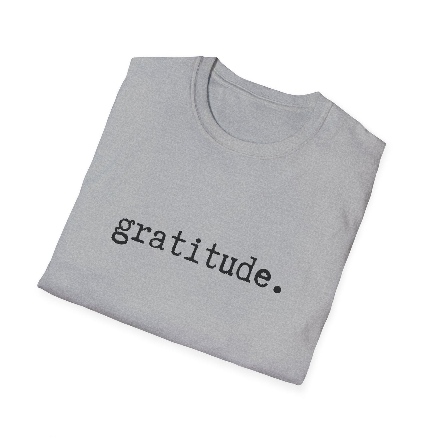 Gratitude Minimalist Softstyle Unisex T-Shirt, Thankful Appreciation Tee, Positive Vibes Shirt, Thank You Minimalist Top, Grateful Gift Idea