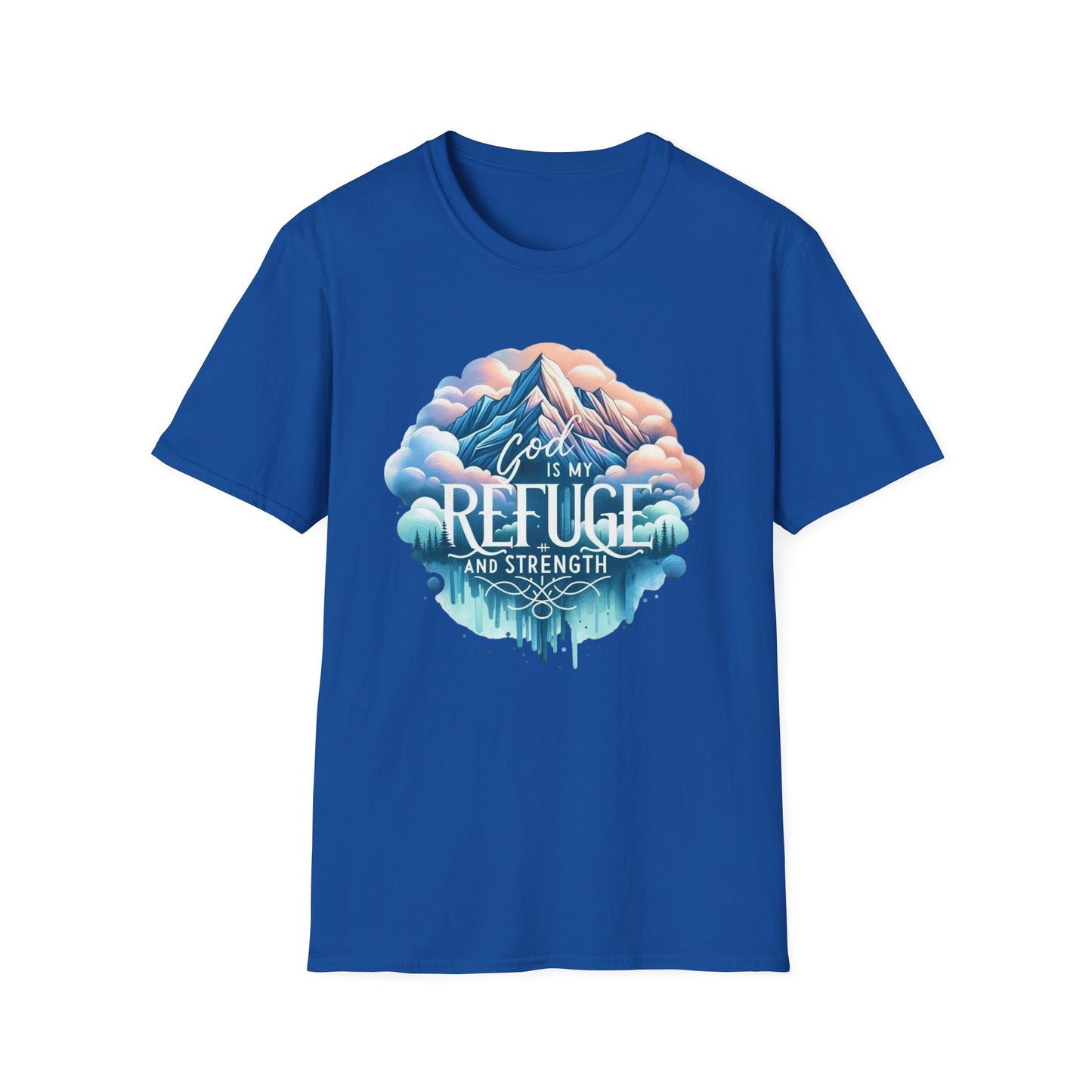 Religious Inspirational God is My Refuge and Strength Unisex T-Shirt, Christian Tee, Spiritual Clothing, Bible Quote Shirt, Christian Gift
