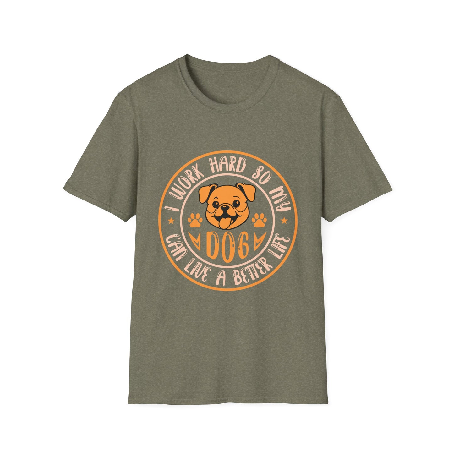 Dog Lover Unisex T-Shirt, Funny Work Hard Dog Mom Dad Tee, Gift for Pet Owners, Softstyle Graphic Shirt, Animal Rescue Apparel