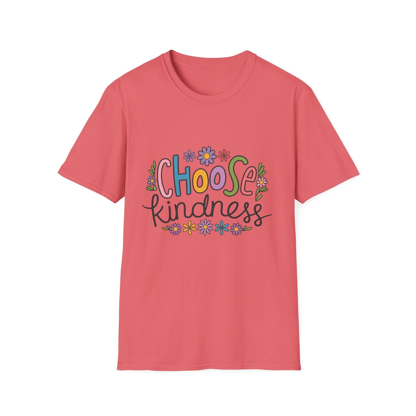 Choose Kindness Unisex Softstyle T-Shirt, Inspirational Tee, Positive Quote Shirt, Gift for Him or Her, Birthday Present