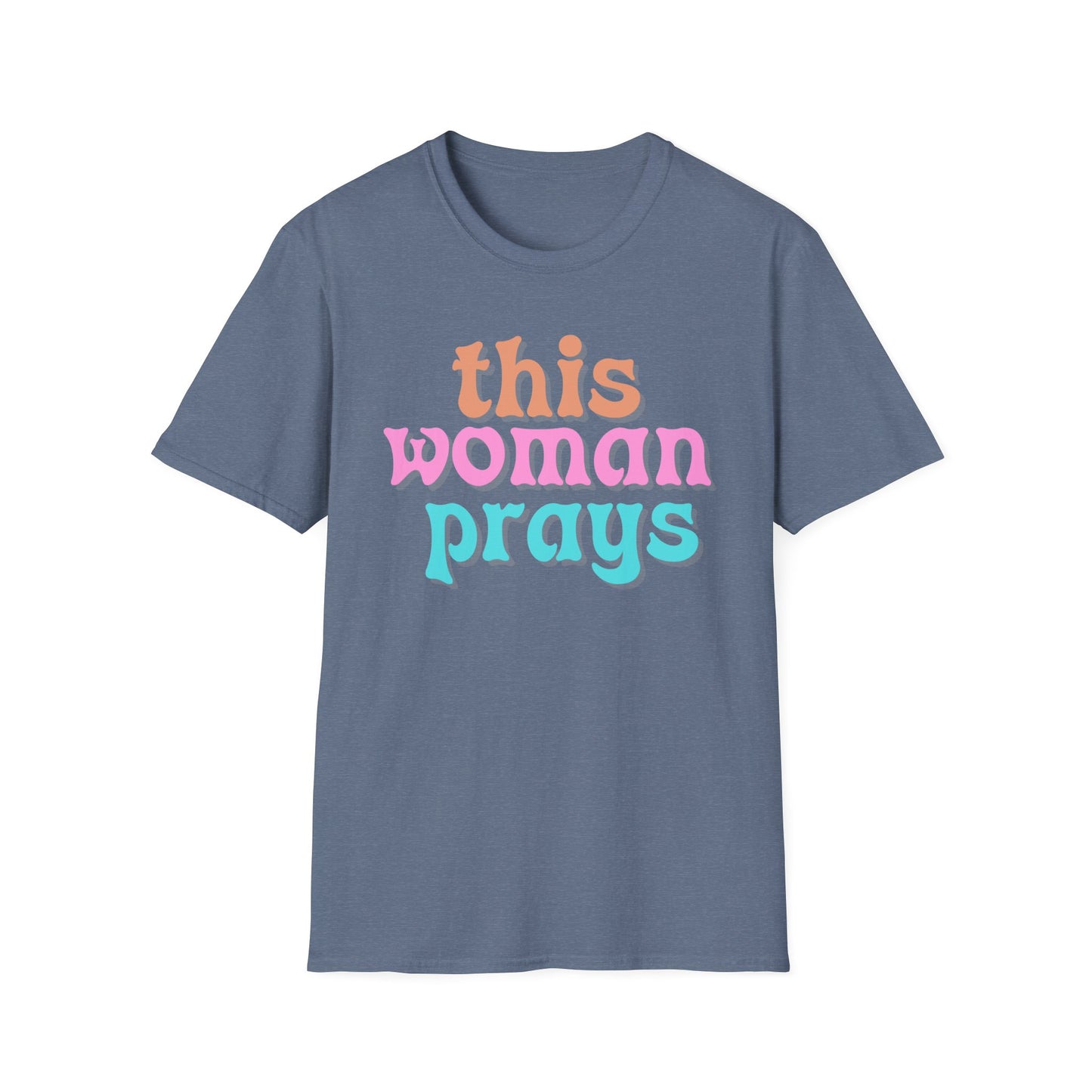 Christian Faith Unisex Tee, Praying Woman Softstyle T-Shirt, Religious Prayer Shirt, Divine Spirituality Top, Religious Gift Apparel