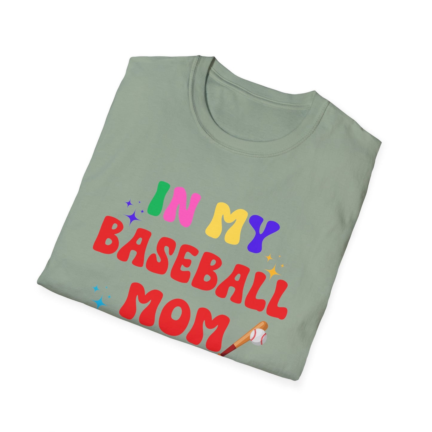 Baseball Mom Era Unisex Softstyle T-Shirt, Sports Mom Tee, Mom Life Shirt, Baseball Mom Gift, Softstyle Tee for Mom