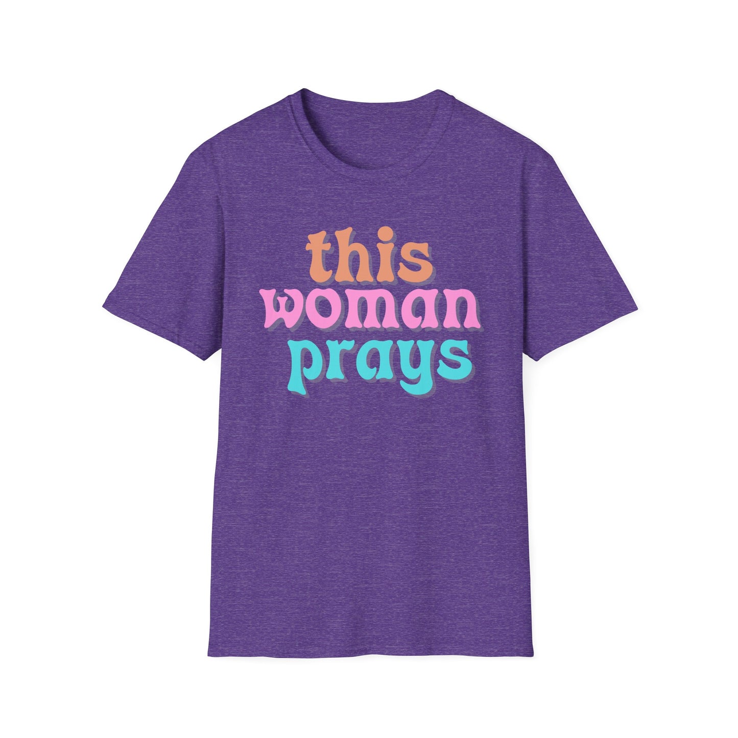 Christian Faith Unisex Tee, Praying Woman Softstyle T-Shirt, Religious Prayer Shirt, Divine Spirituality Top, Religious Gift Apparel