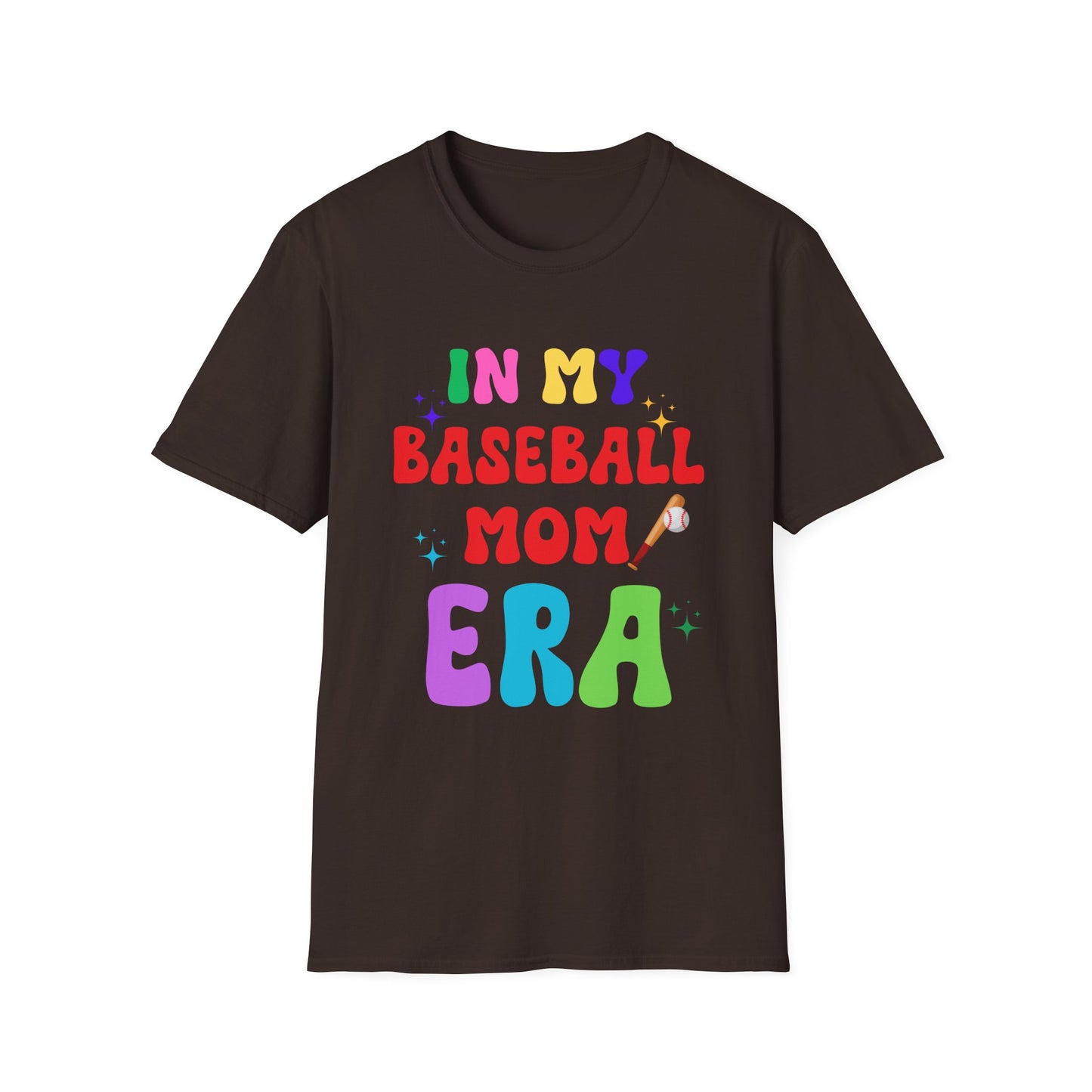 Baseball Mom Era Unisex Softstyle T-Shirt, Sports Mom Tee, Mom Life Shirt, Baseball Mom Gift, Softstyle Tee for Mom