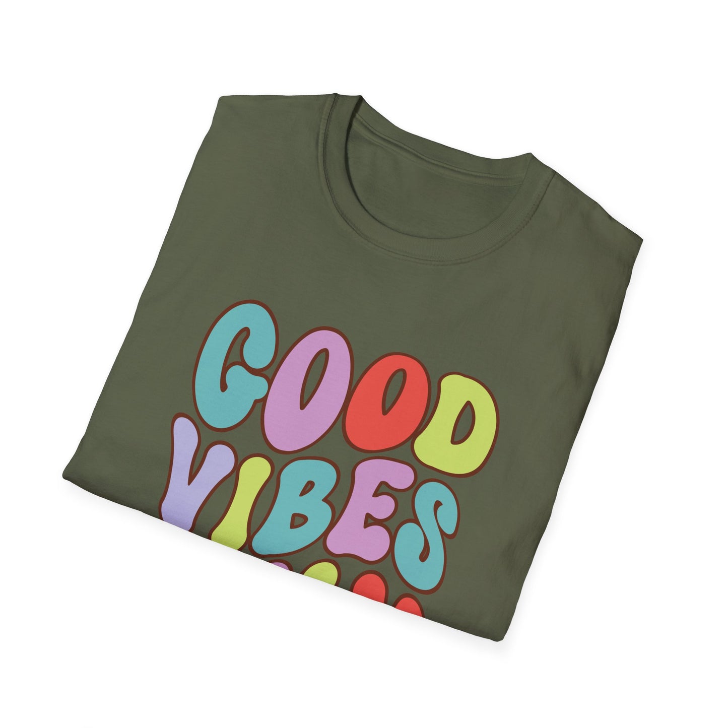 Good Vibes Only Unisex Softstyle T-Shirt, Positive Energy Tee, Inspirational Shirt, Motivational Top, Happiness Clothing