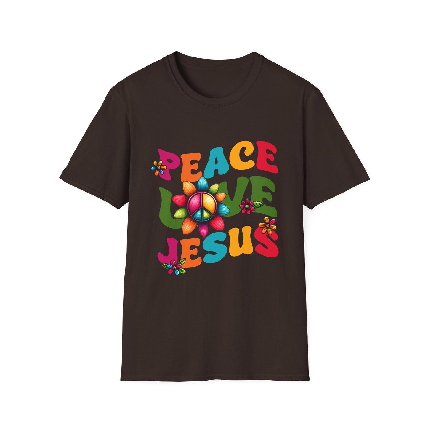 Christian Peace Love Jesus Unisex Softstyle T-Shirt, Religious Faith Tee, Christian Gift, Inspirational Shirt, Religious Apparel, Christian