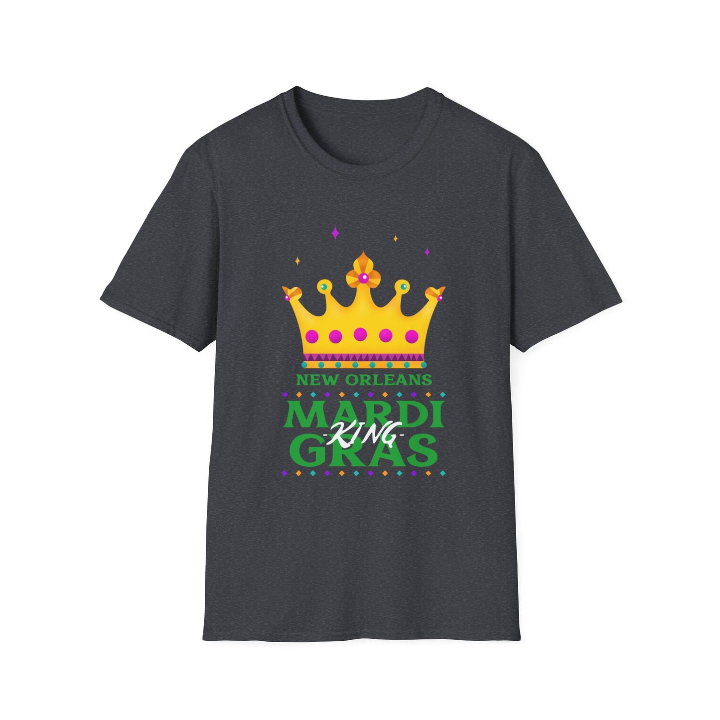 New Orlens Mardi Gras King Unisex Softstyle T-Shirt, Party Shirt, Fat Tuesday shirt