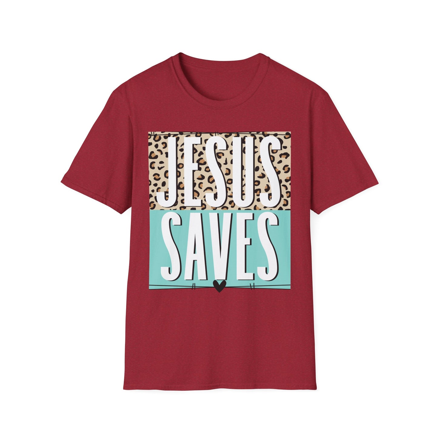 Religious Jesus Saves Unisex Softstyle T-Shirt, Christian Faith Tee, Church Gift, Inspirational Shirt, Religious Apparel