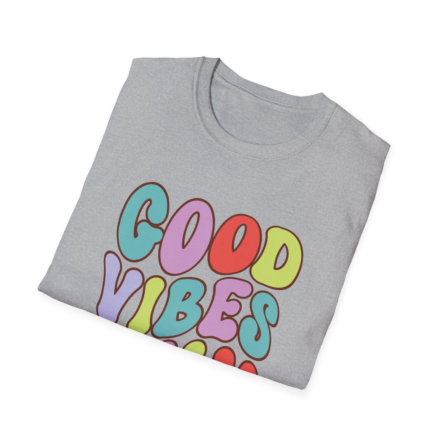 Good Vibes Only Unisex Softstyle T-Shirt, Positive Energy Tee, Inspirational Shirt, Motivational Top, Happiness Clothing