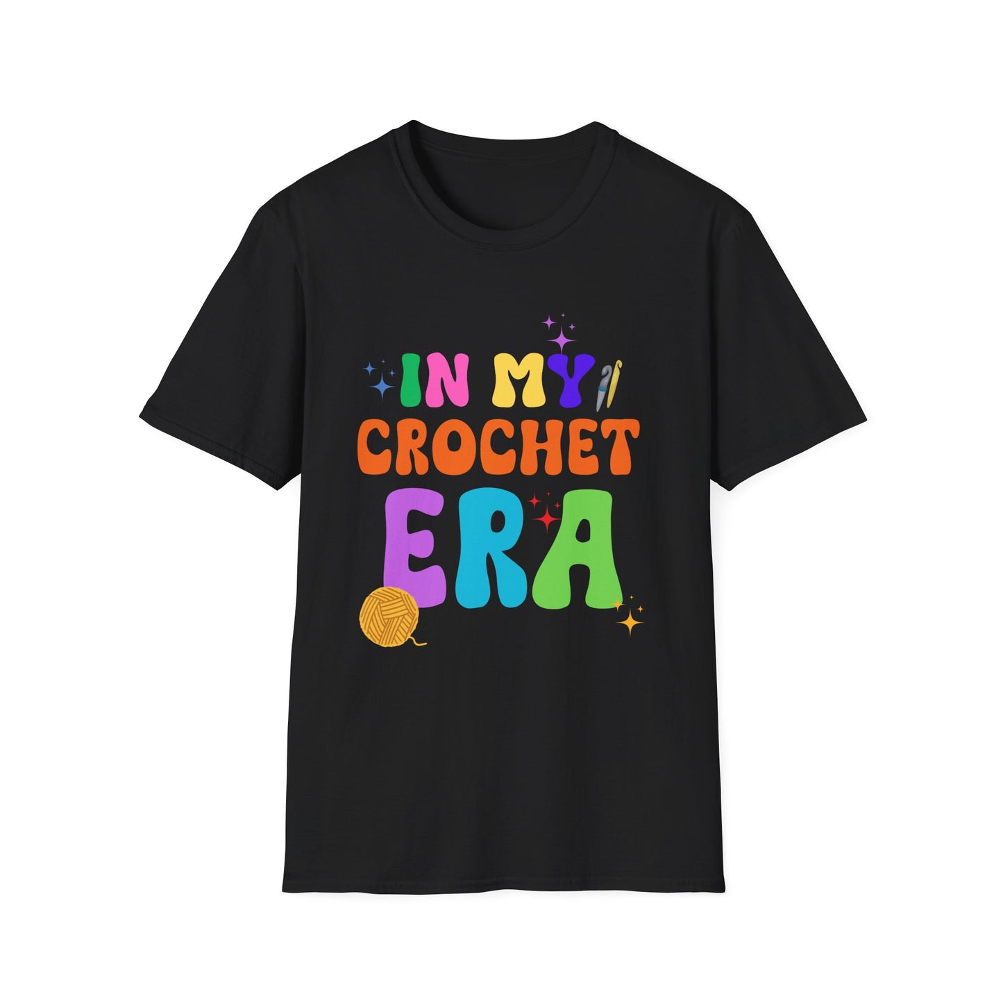 Crocheting Era Unisex T-Shirt, Handmade Crochet Lover Tee, Vintage Style Knitting Shirt, Crafty Gift for Knitters, Soft Cotton Top