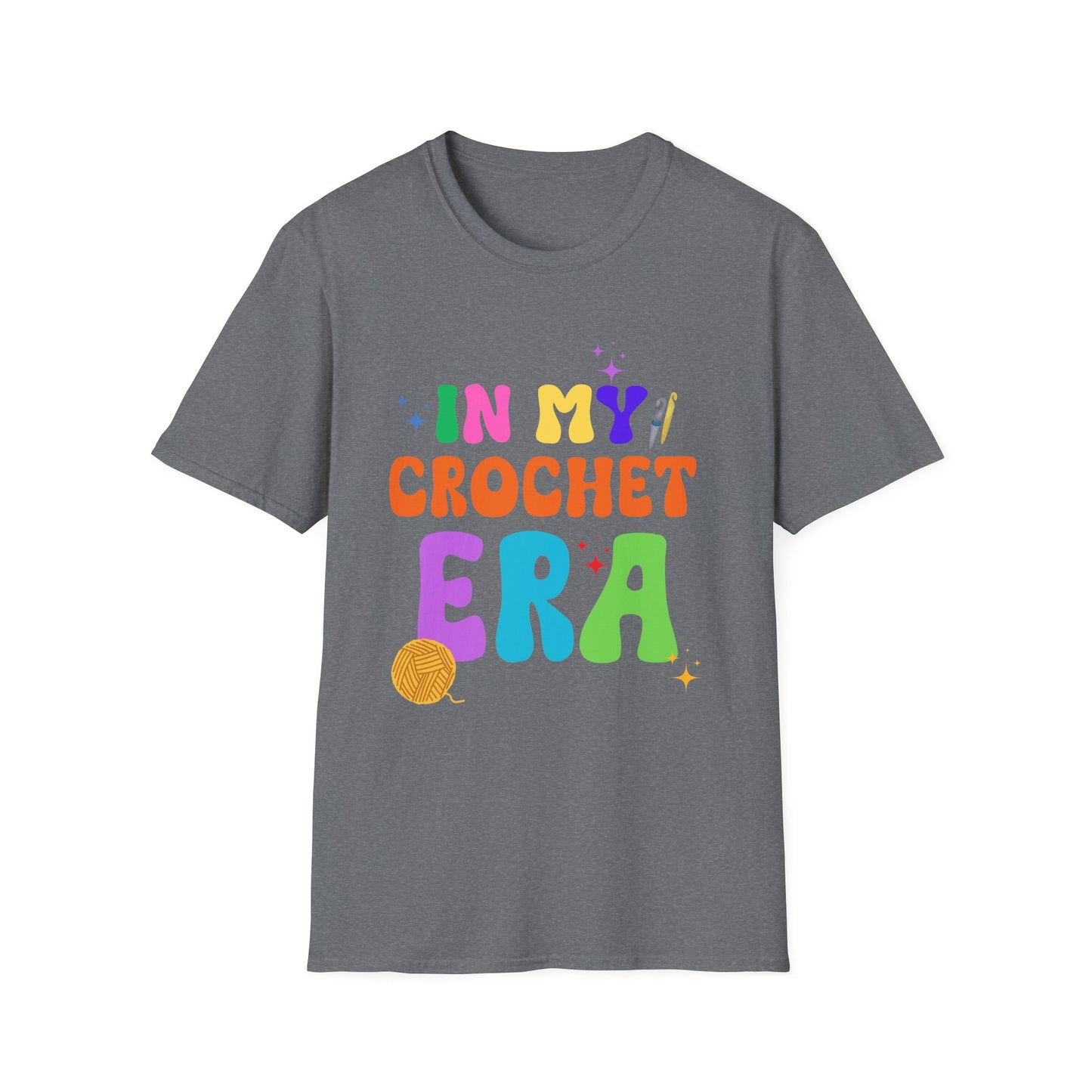 Crocheting Era Unisex T-Shirt, Handmade Crochet Lover Tee, Vintage Style Knitting Shirt, Crafty Gift for Knitters, Soft Cotton Top