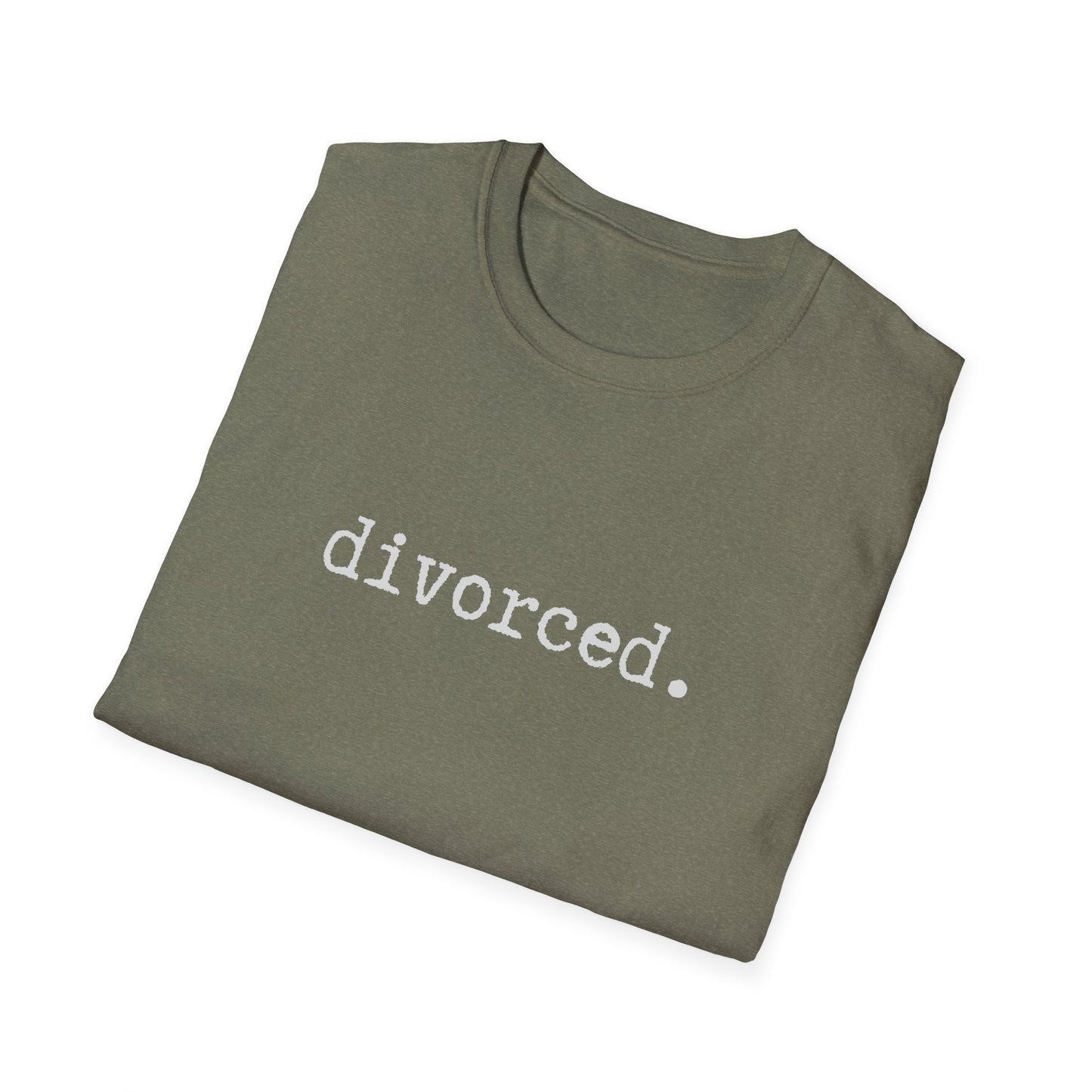 Divorced Unisex Softstyle T-Shirt, Minimalist tee, minimalist fashion, Simple message t-shirt, gift for him, gift for her, message tee