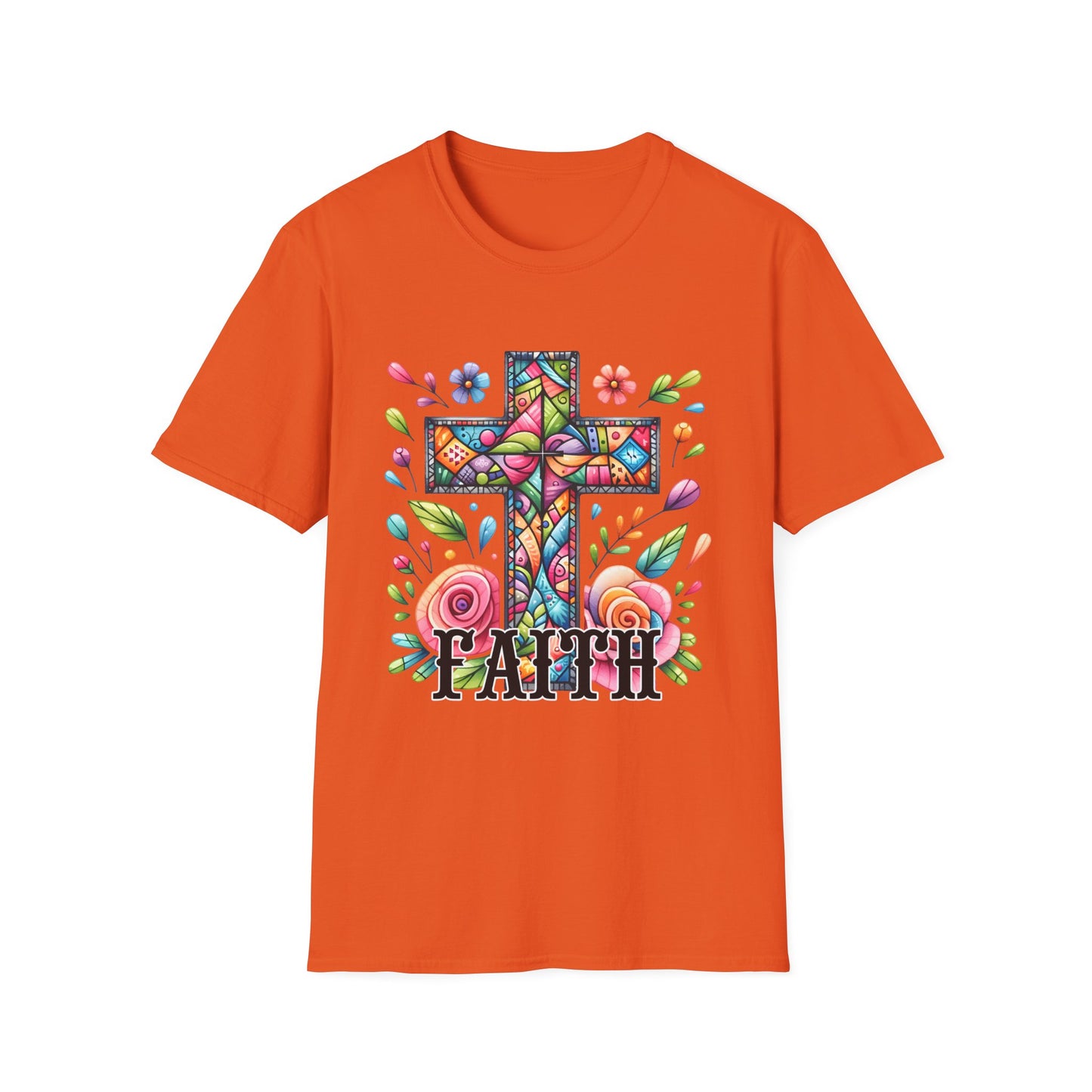 Faith Graphic Tee, Christian Unisex Tshirt, Inspirational Religious Shirt, Men's Women's Softstyle Top, Religious Gift for Him Her, Faith