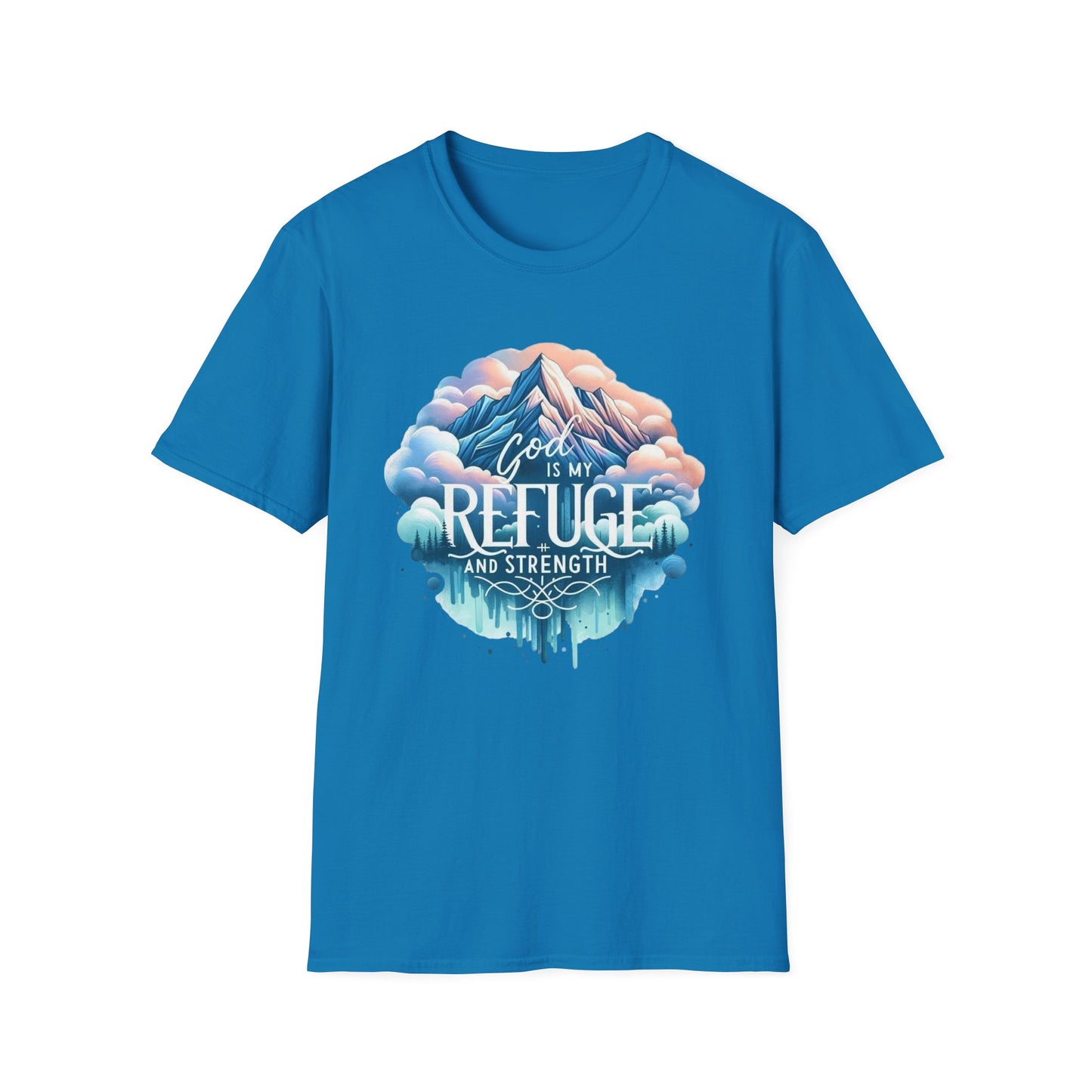 Religious Inspirational God is My Refuge and Strength Unisex T-Shirt, Christian Tee, Spiritual Clothing, Bible Quote Shirt, Christian Gift