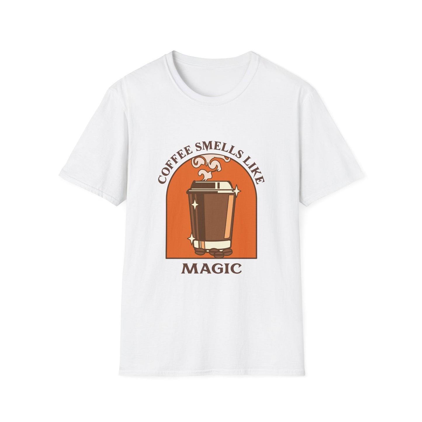 Coffee Smells like Magic Unisex Softstyle T-Shirt, Coffee Lover Tee, Funny Coffee Shirt, Gift for Coffee Drinkers, Coffee Obsessed Apparel