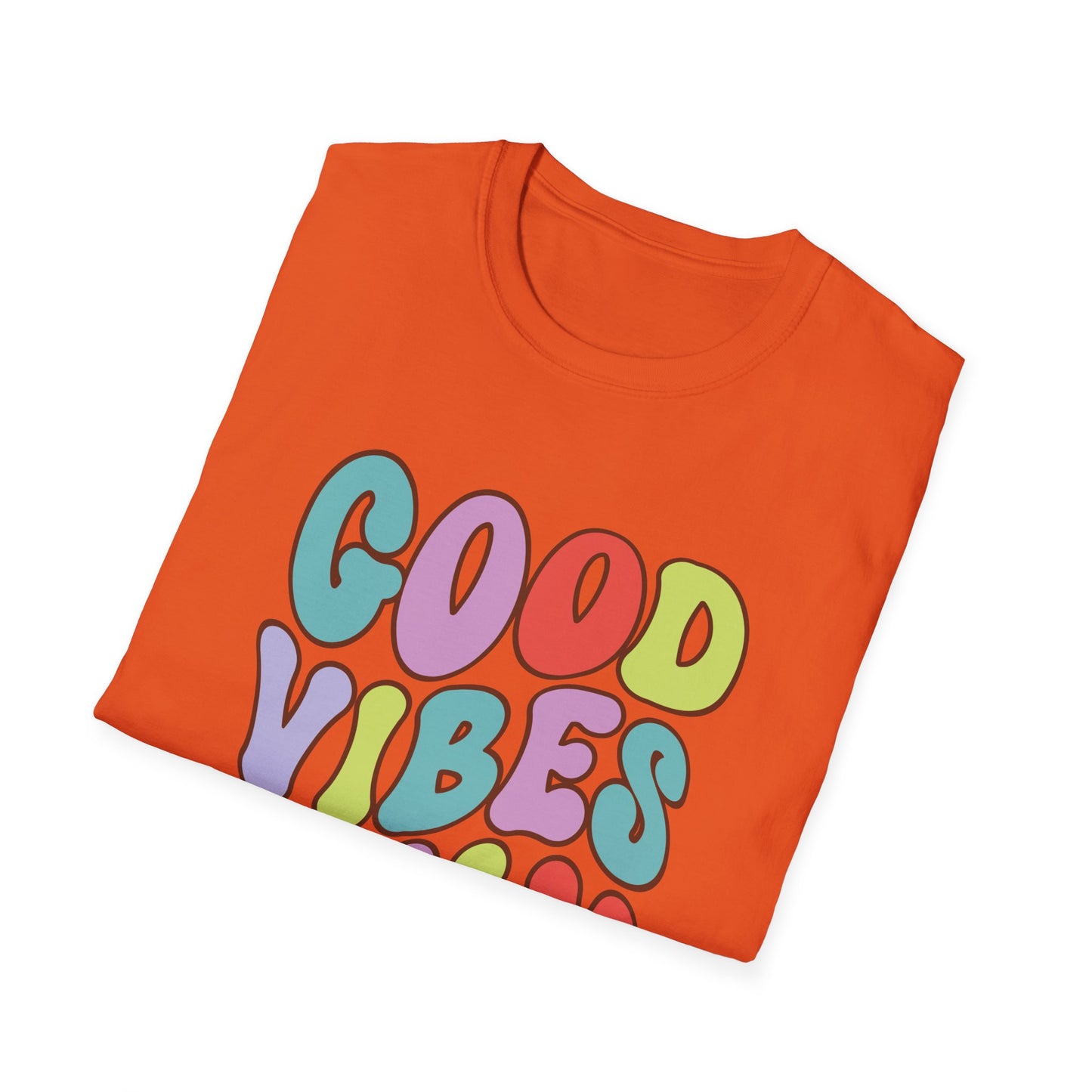 Good Vibes Only Unisex Softstyle T-Shirt, Positive Energy Tee, Inspirational Shirt, Motivational Top, Happiness Clothing