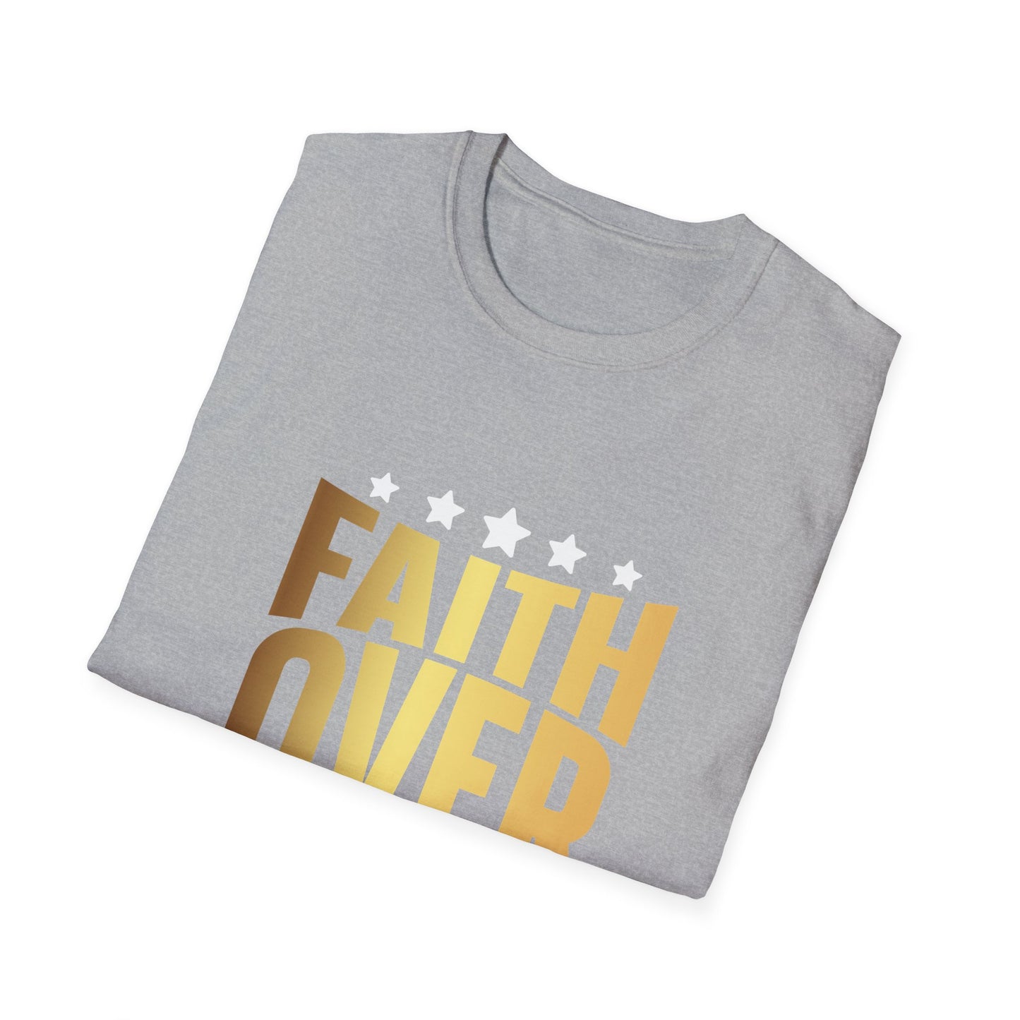 Faith over Fear Unisex Softstyle T-Shirt, Inspirational Tee, Christian Shirt, Religious Clothing, Motivational Top