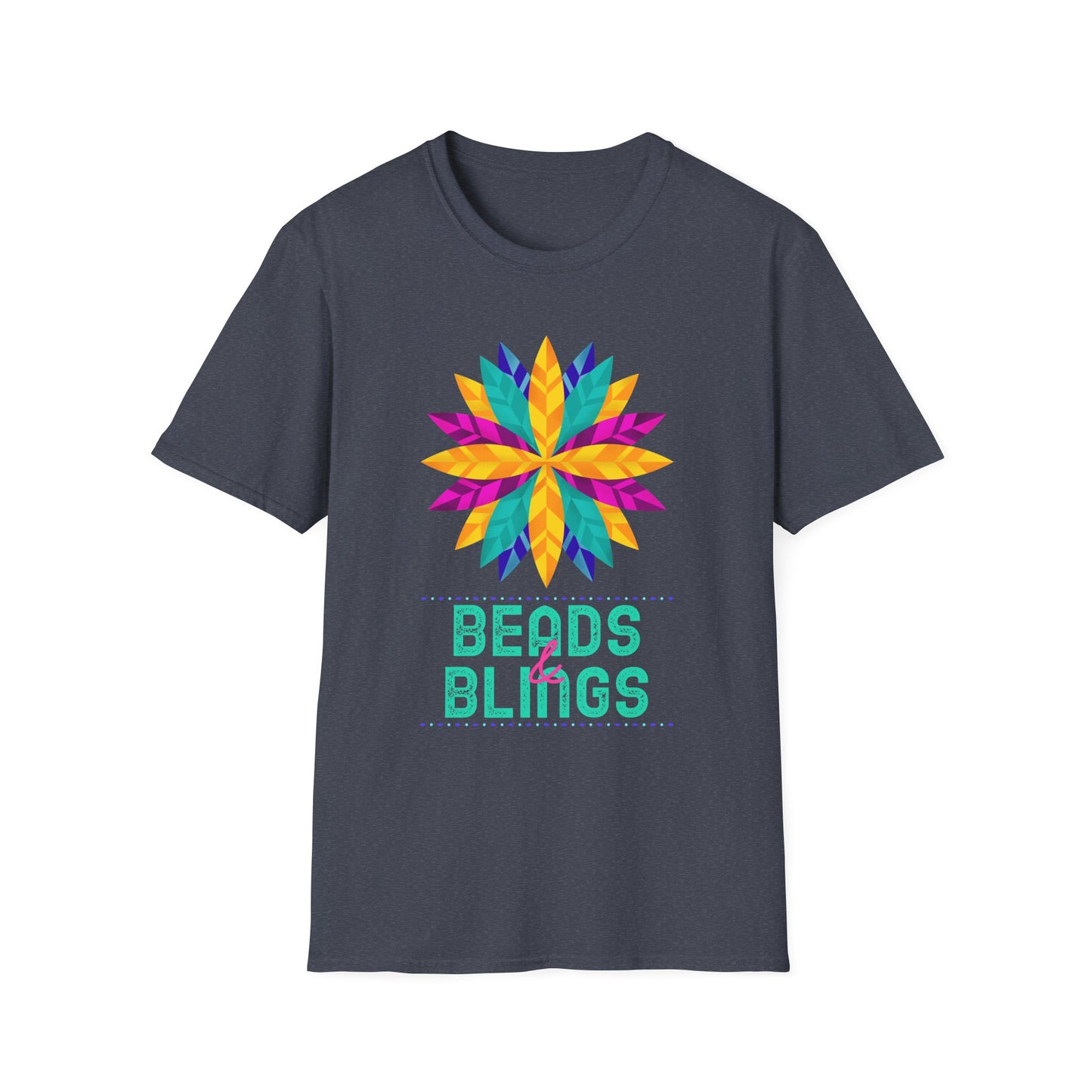 Mardi Gras Unisex Softstyle T-Shirt, Party tee, Beads and Bling, Fat Tuesday shirt
