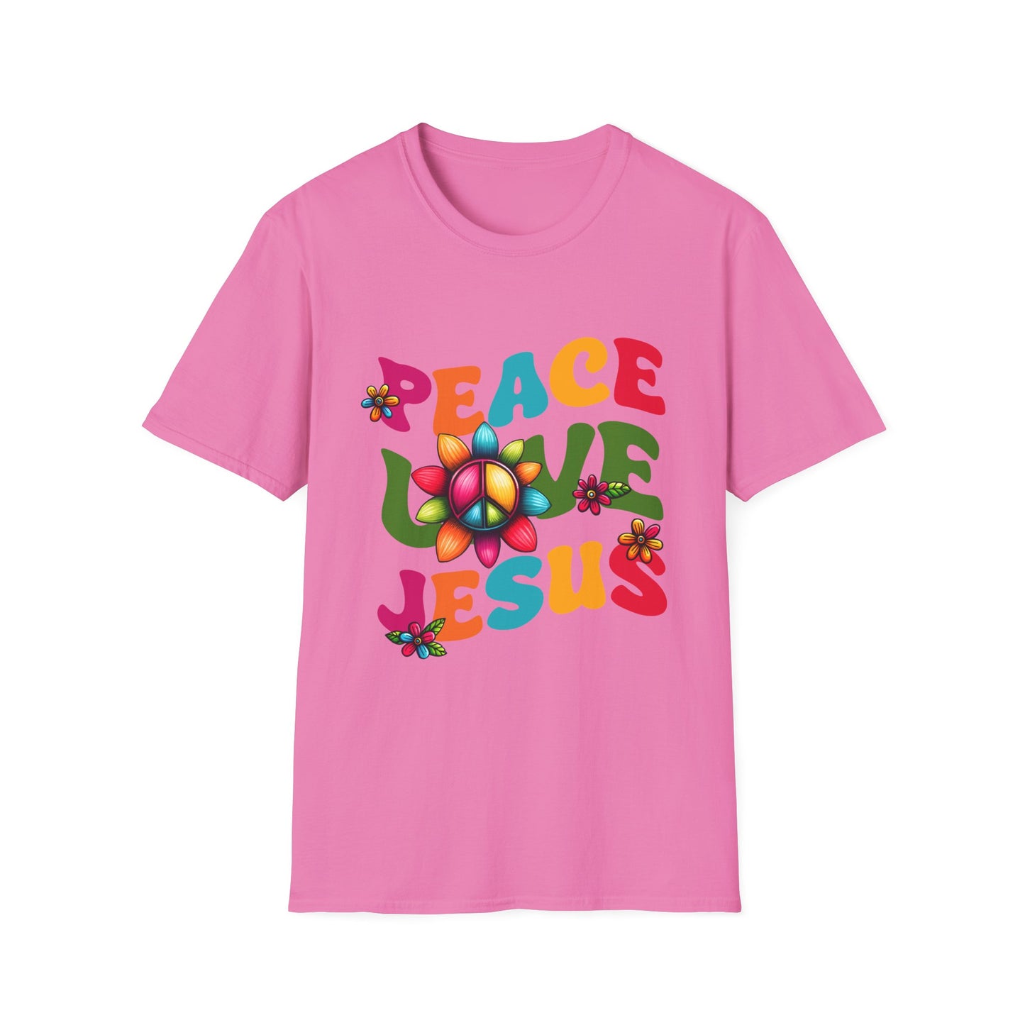 Christian Peace Love Jesus Unisex Softstyle T-Shirt, Religious Faith Tee, Christian Gift, Inspirational Shirt, Religious Apparel, Christian