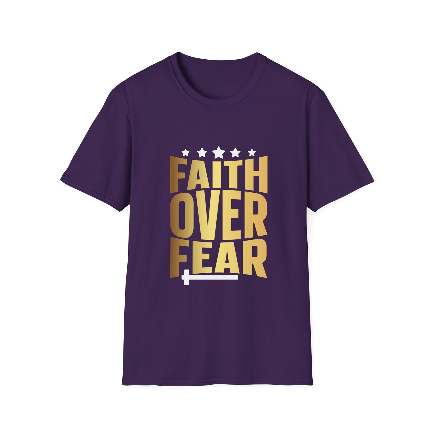 Faith over Fear Unisex Softstyle T-Shirt, Inspirational Tee, Christian Shirt, Religious Clothing, Motivational Top
