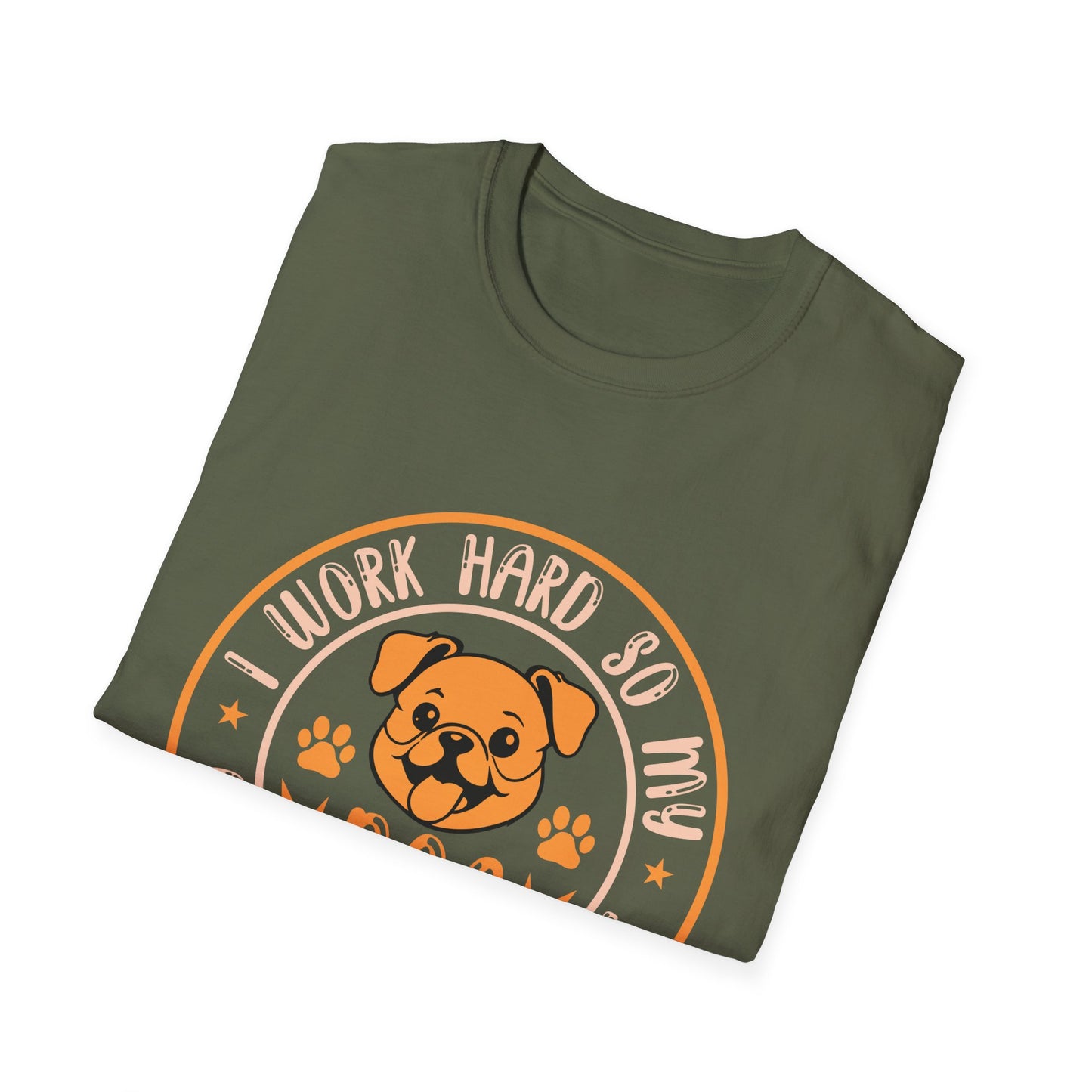 Dog Lover Unisex T-Shirt, Funny Work Hard Dog Mom Dad Tee, Gift for Pet Owners, Softstyle Graphic Shirt, Animal Rescue Apparel