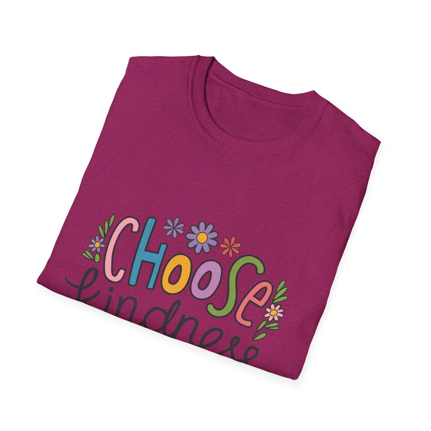 Choose Kindness Unisex Softstyle T-Shirt, Inspirational Tee, Positive Quote Shirt, Gift for Him or Her, Birthday Present