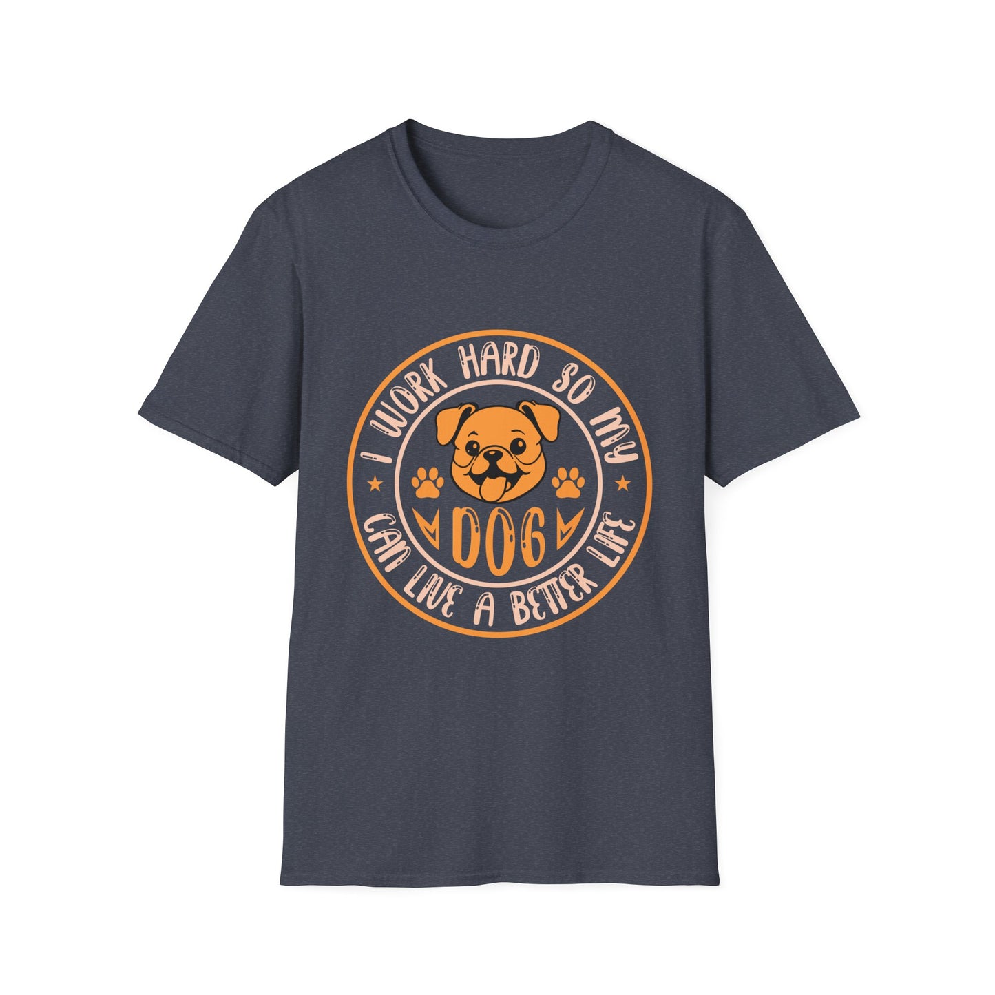 Dog Lover Unisex T-Shirt, Funny Work Hard Dog Mom Dad Tee, Gift for Pet Owners, Softstyle Graphic Shirt, Animal Rescue Apparel