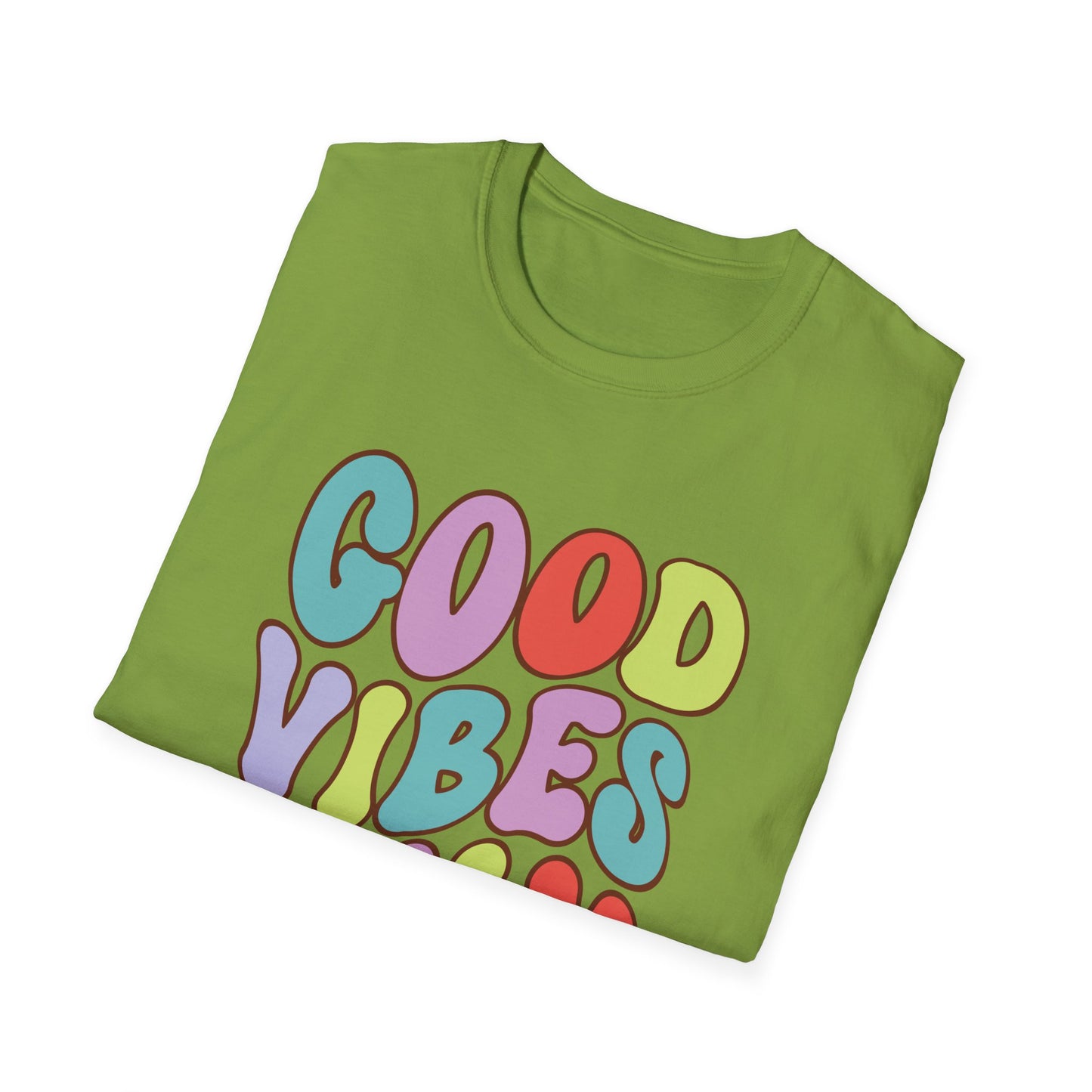 Good Vibes Only Unisex Softstyle T-Shirt, Positive Energy Tee, Inspirational Shirt, Motivational Top, Happiness Clothing