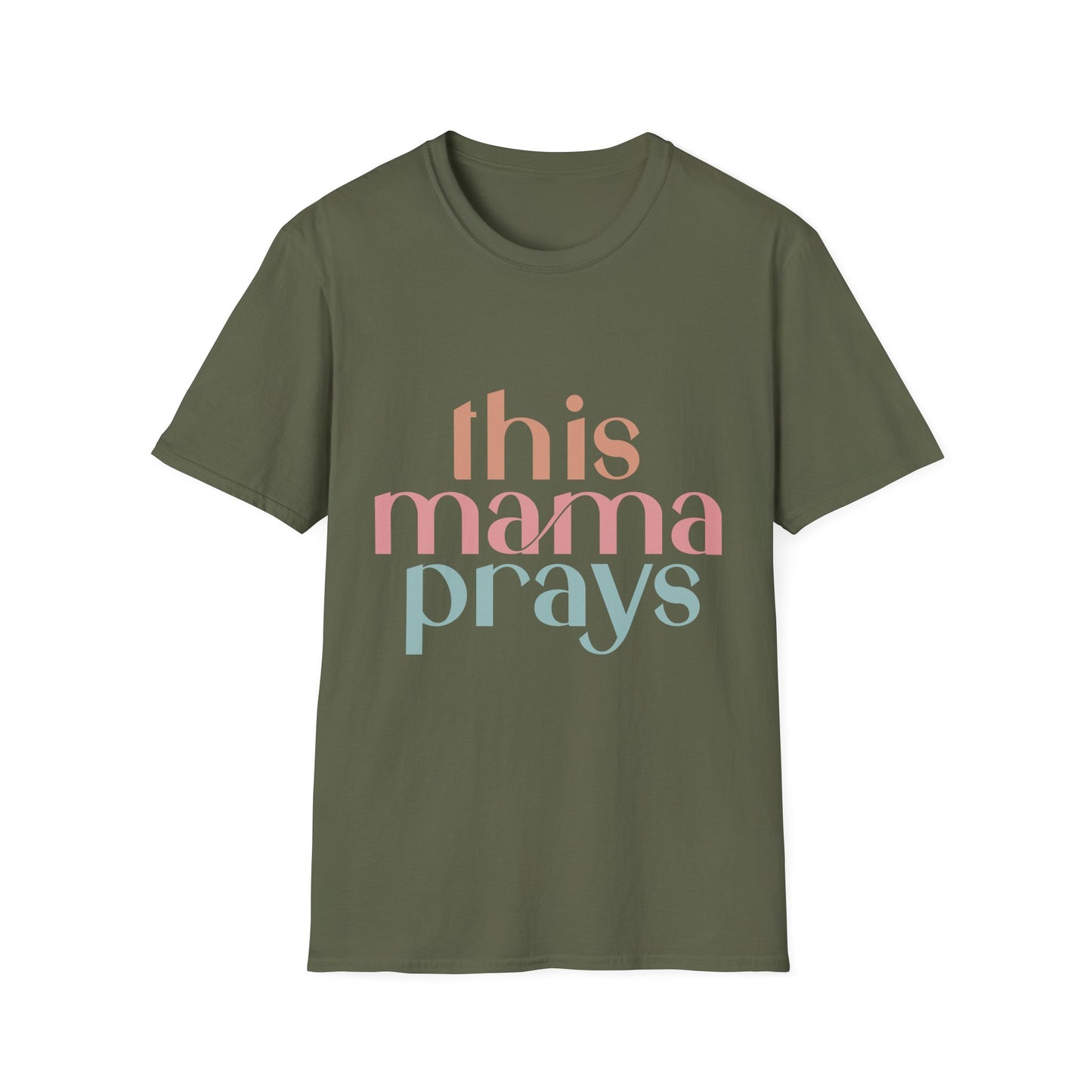 Praying Mama Unisex Softstyle T-Shirt, Mother's Day Gift, Christian Tee, Religious Shirt, Mom Prayer Apparel