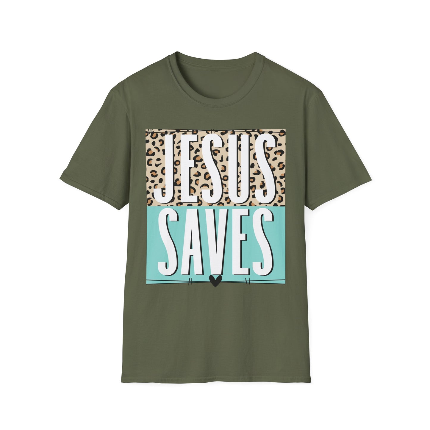 Religious Jesus Saves Unisex Softstyle T-Shirt, Christian Faith Tee, Church Gift, Inspirational Shirt, Religious Apparel