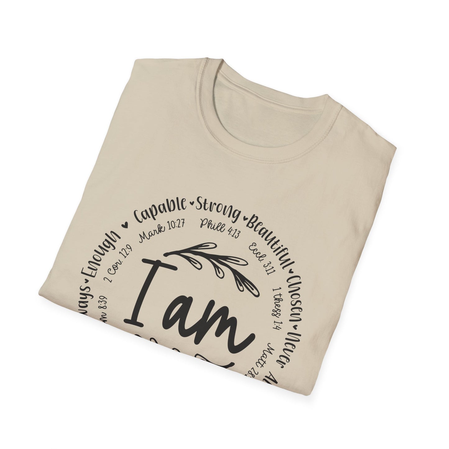 I am capable...Religious Bible Quote Unisex Softstyle T-Shirt, Faith-Based Tee, Christian Unisex Top, Inspirational Graphic Shirt