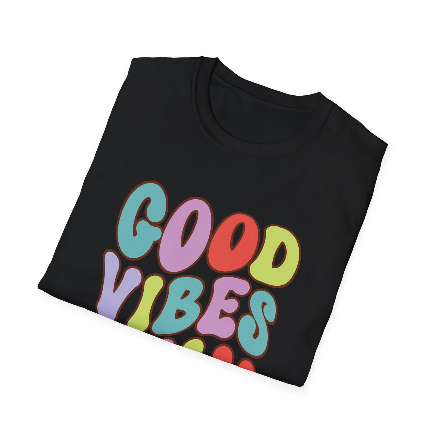 Good Vibes Only Unisex Softstyle T-Shirt, Positive Energy Tee, Inspirational Shirt, Motivational Top, Happiness Clothing