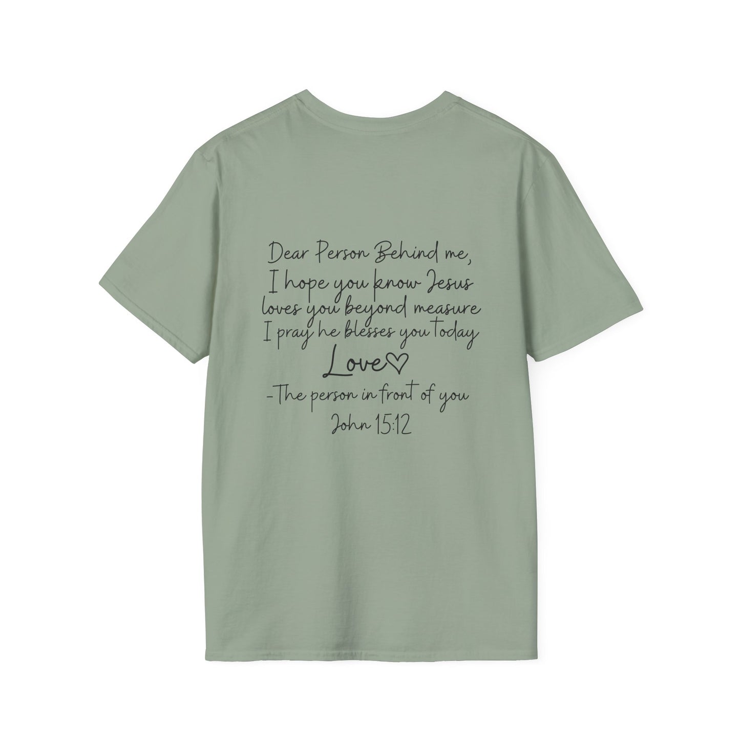 Christian Unisex T-Shirt, Inspirational Jesus Tee, Religious Graphic Tee, Comfortable Softstyle Top, Christian Gift, Printed Front and Back