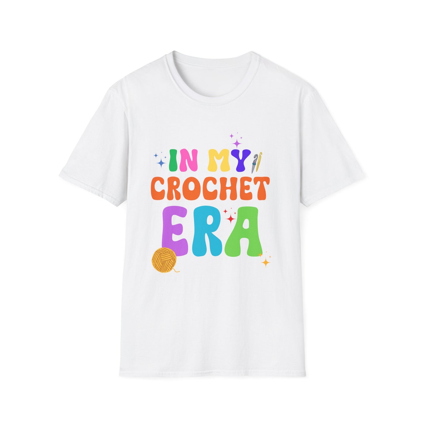 Crocheting Era Unisex T-Shirt, Handmade Crochet Lover Tee, Vintage Style Knitting Shirt, Crafty Gift for Knitters, Soft Cotton Top
