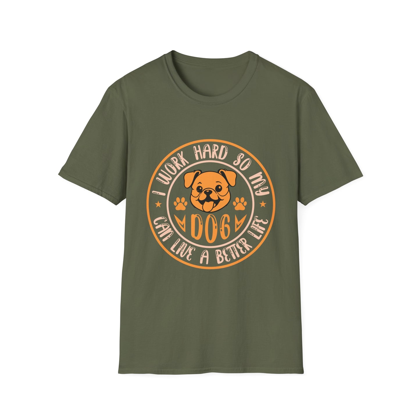 Dog Lover Unisex T-Shirt, Funny Work Hard Dog Mom Dad Tee, Gift for Pet Owners, Softstyle Graphic Shirt, Animal Rescue Apparel