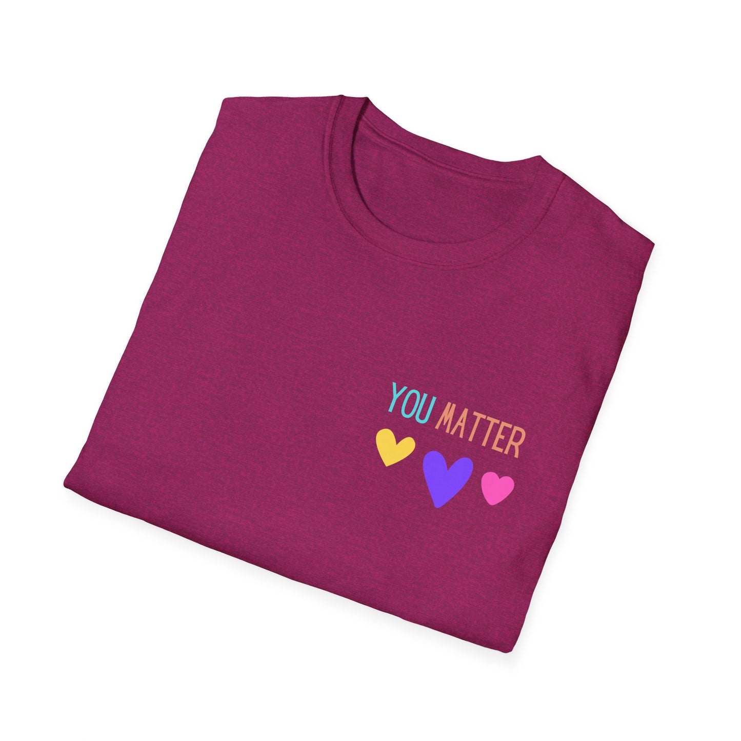 Encouraging Reminder Unisex Softstyle T-Shirt, You Matter Tee, Positive Message Shirt, Mental Health Awareness Top, Inspirational Graphic