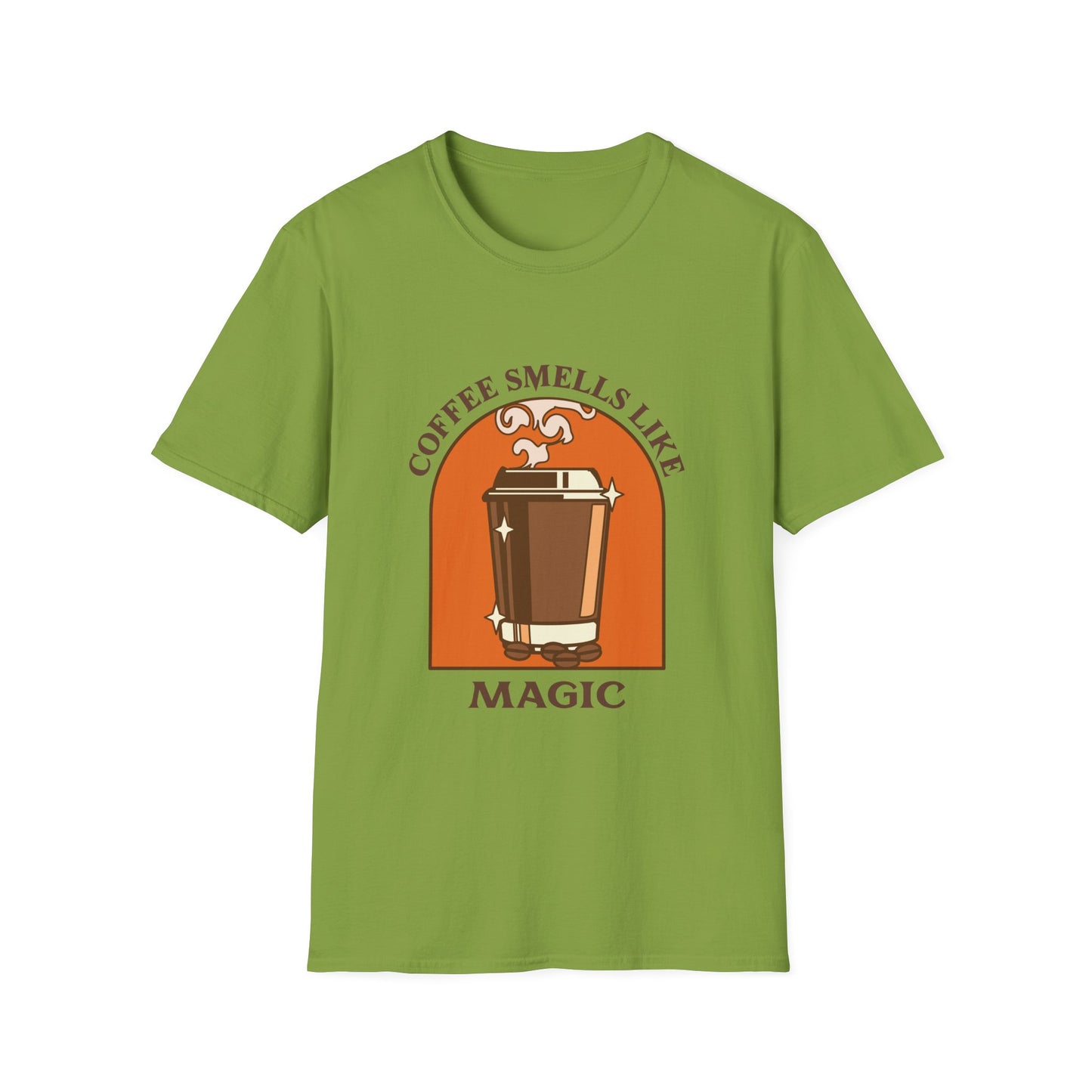 Coffee Smells like Magic Unisex Softstyle T-Shirt, Coffee Lover Tee, Funny Coffee Shirt, Gift for Coffee Drinkers, Coffee Obsessed Apparel