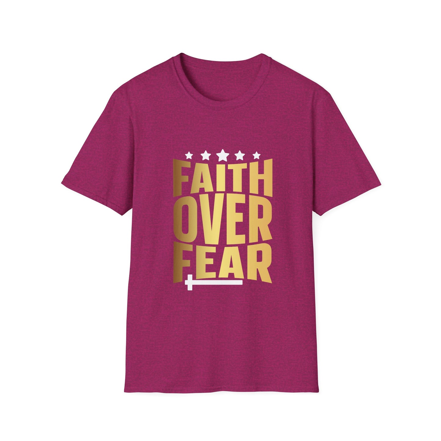Faith over Fear Unisex Softstyle T-Shirt, Inspirational Tee, Christian Shirt, Religious Clothing, Motivational Top