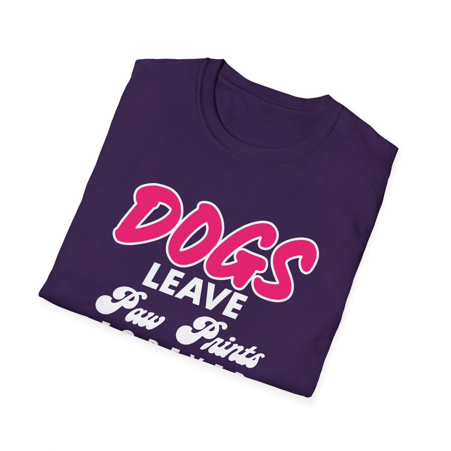 Dog Lover Unisex Softstyle T-Shirt, Dogs Leave Paw Prints, Pet Owner Tee, Animal Lover Gift, Cute Puppy Shirt