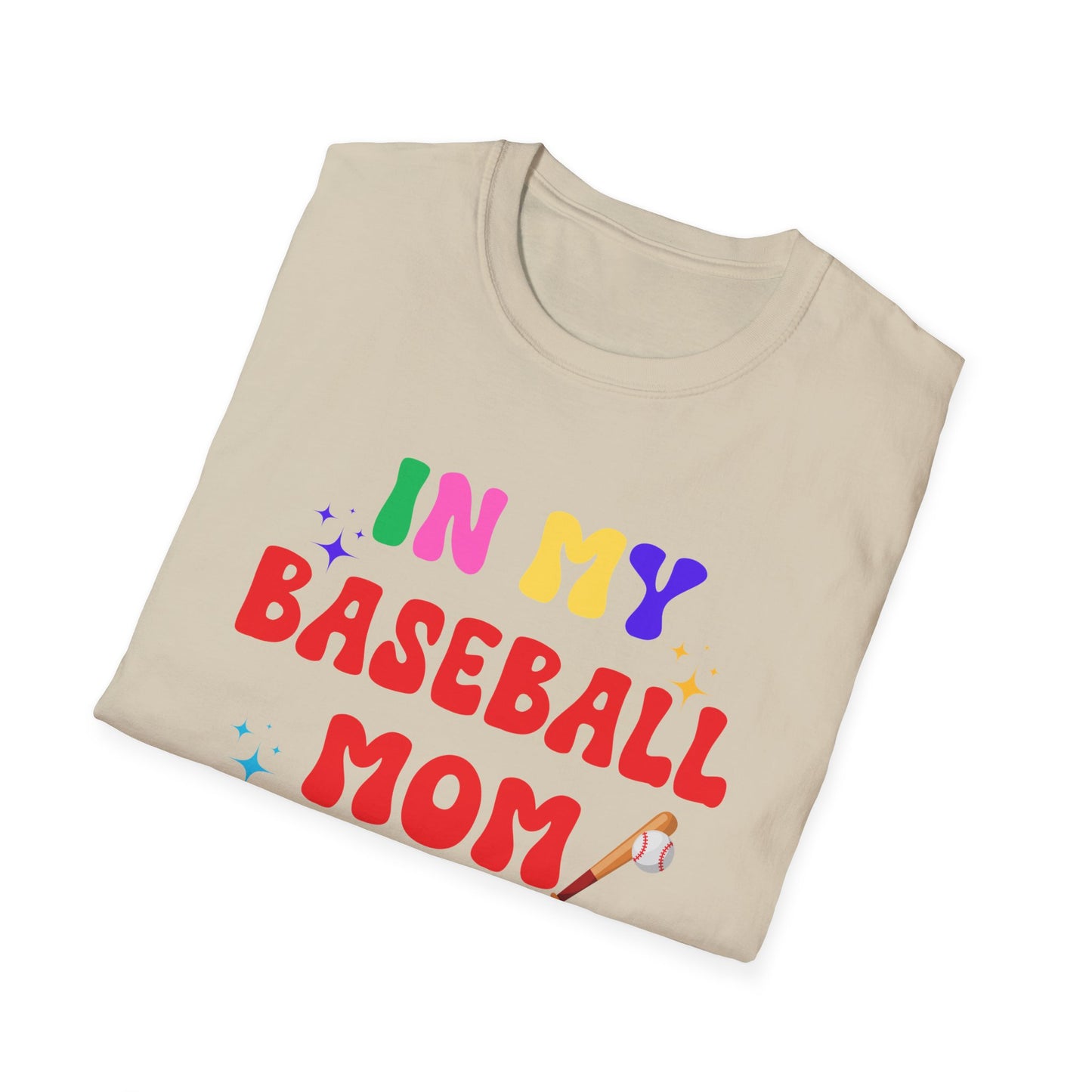 Baseball Mom Era Unisex Softstyle T-Shirt, Sports Mom Tee, Mom Life Shirt, Baseball Mom Gift, Softstyle Tee for Mom