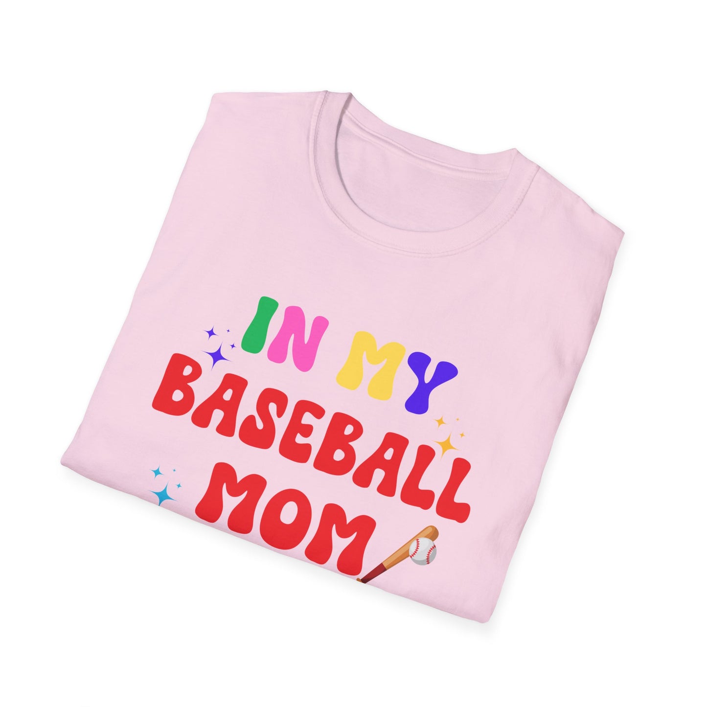 Baseball Mom Era Unisex Softstyle T-Shirt, Sports Mom Tee, Mom Life Shirt, Baseball Mom Gift, Softstyle Tee for Mom