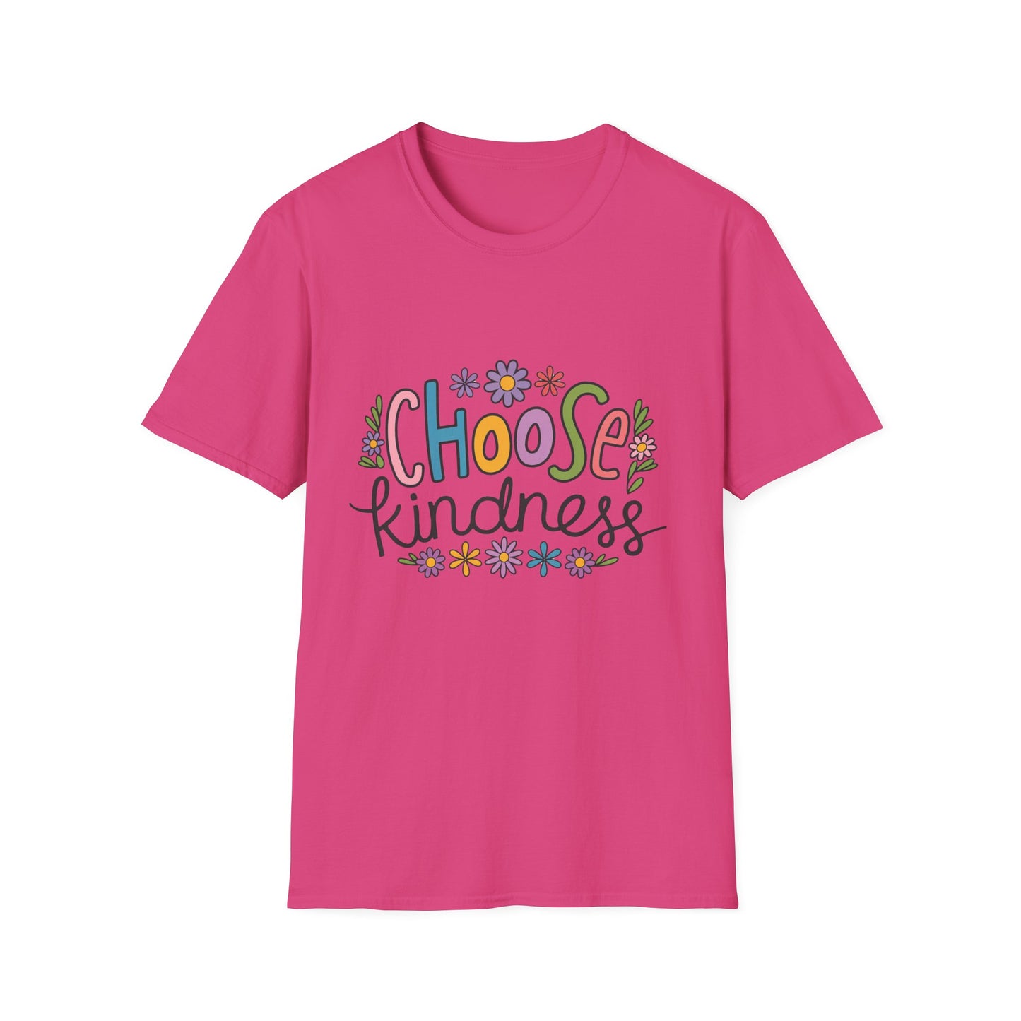 Choose Kindness Unisex Softstyle T-Shirt, Inspirational Tee, Positive Quote Shirt, Gift for Him or Her, Birthday Present