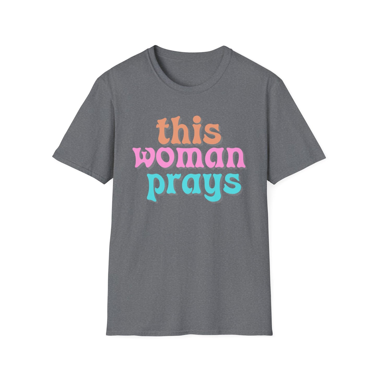 Christian Faith Unisex Tee, Praying Woman Softstyle T-Shirt, Religious Prayer Shirt, Divine Spirituality Top, Religious Gift Apparel