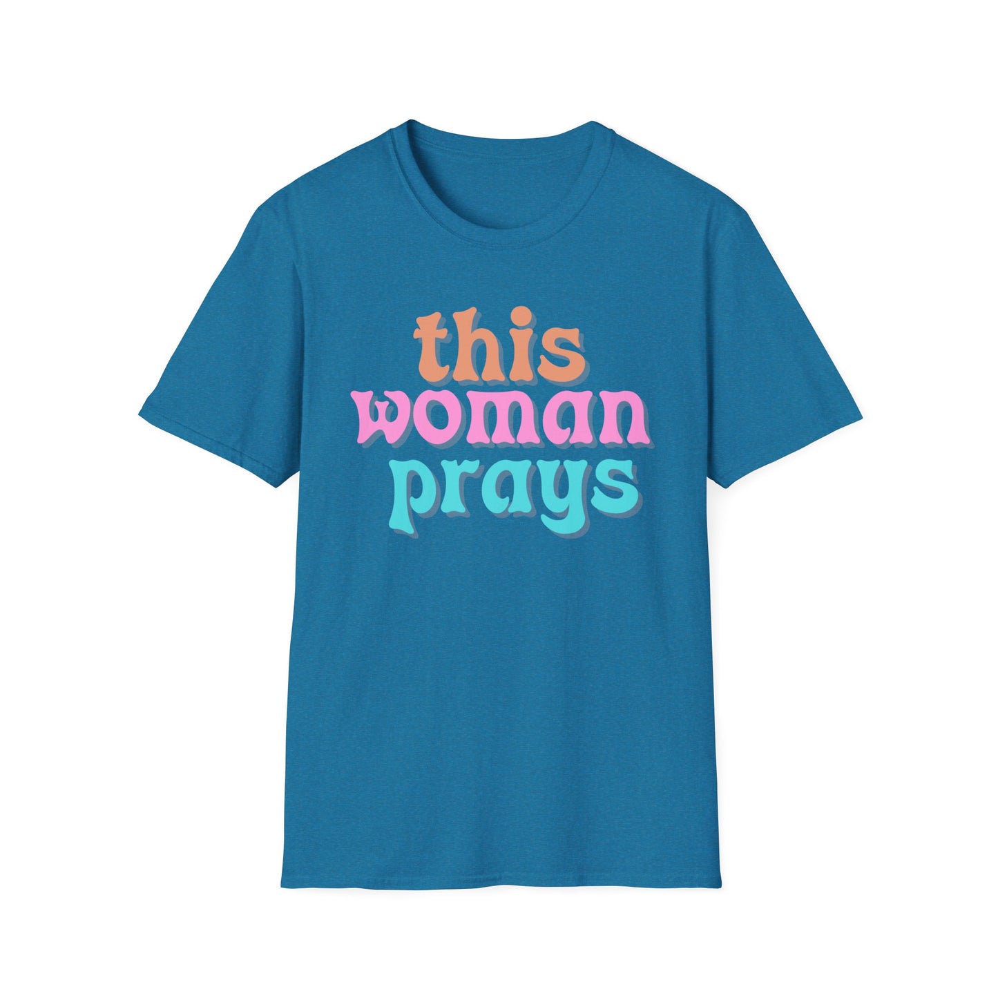 Christian Faith Unisex Tee, Praying Woman Softstyle T-Shirt, Religious Prayer Shirt, Divine Spirituality Top, Religious Gift Apparel
