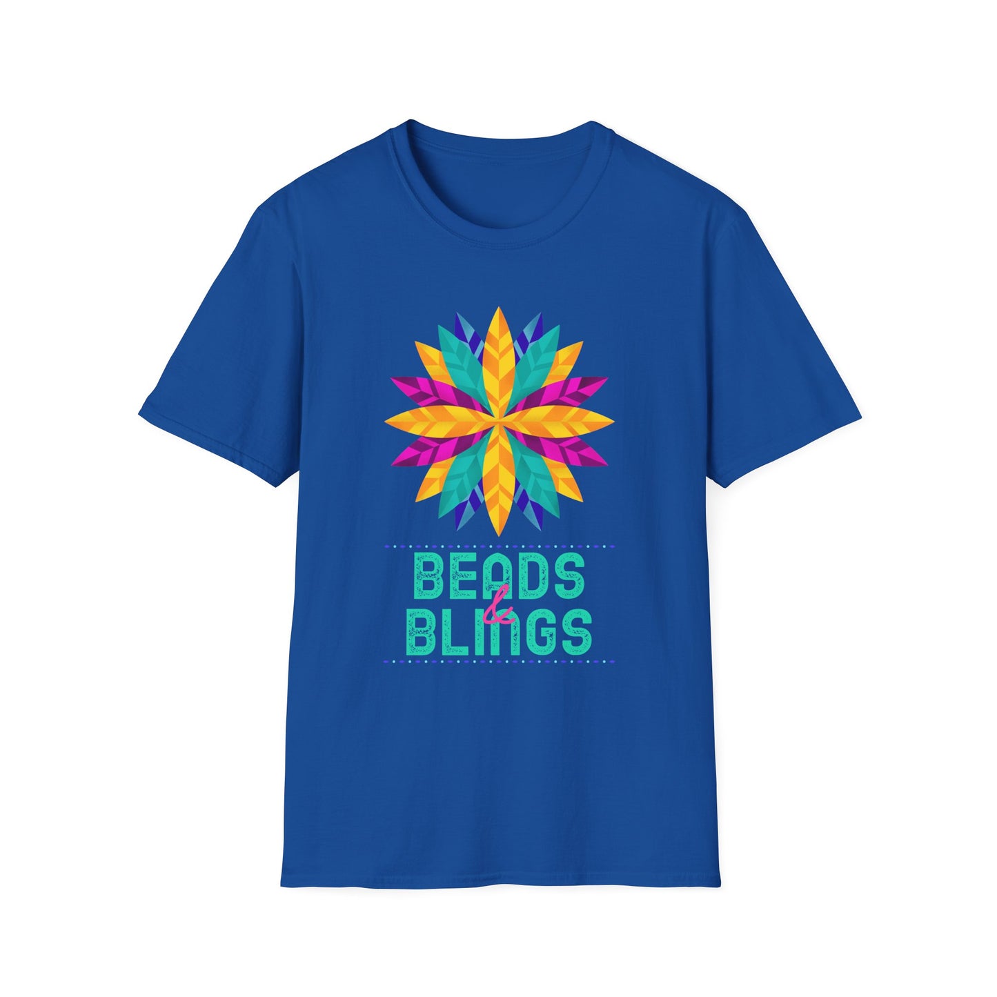 Mardi Gras Unisex Softstyle T-Shirt, Party tee, Beads and Bling, Fat Tuesday shirt