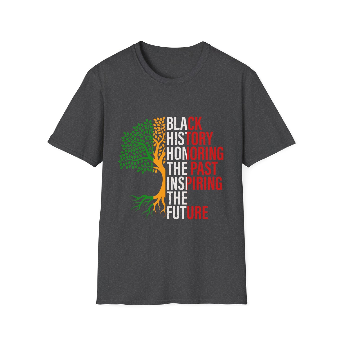 Black History Month Unisex Softstyle T-Shirt, Cultural Pride, Ethical Design - Honoring Past Inspiring Future, African American Tee,