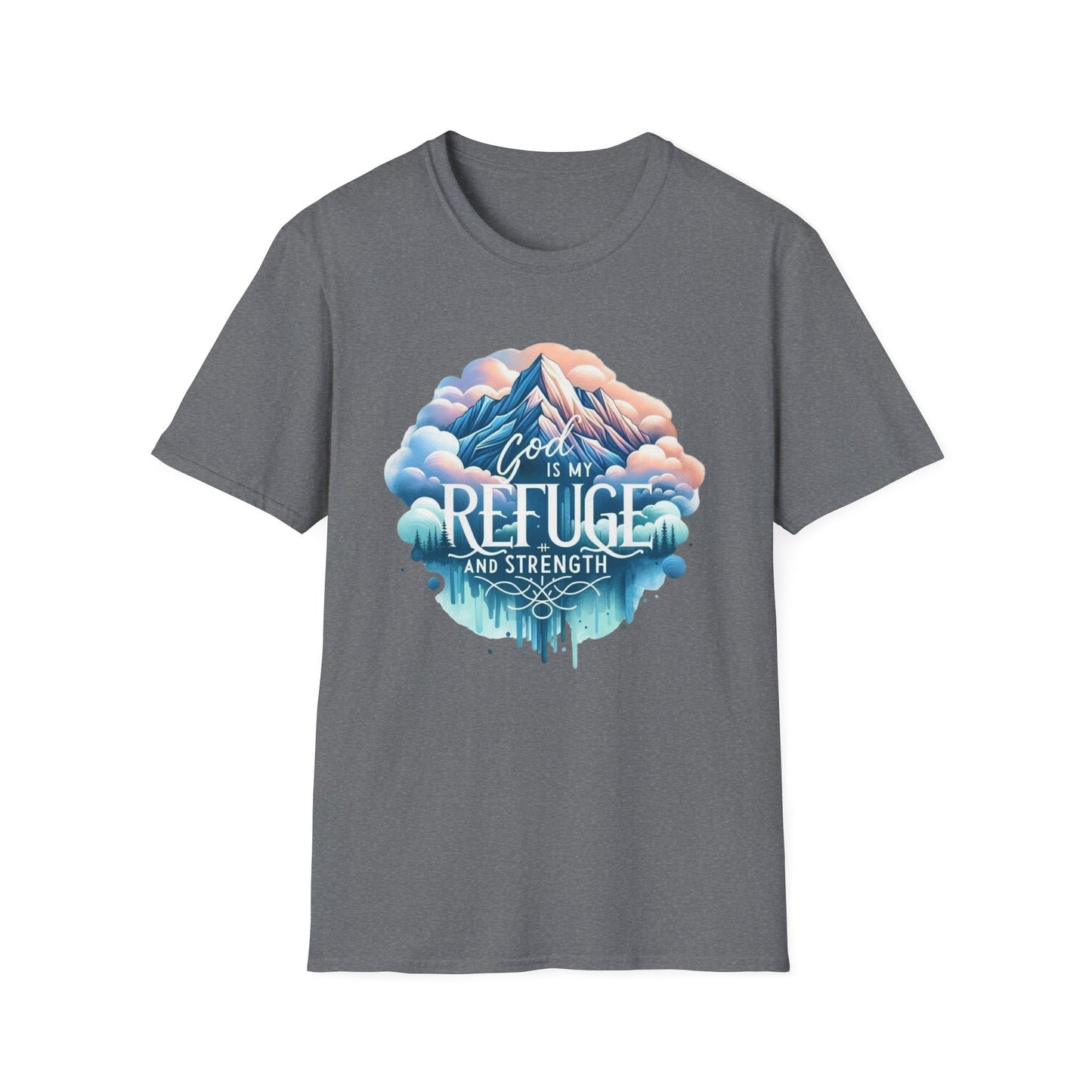 Religious Inspirational God is My Refuge and Strength Unisex T-Shirt, Christian Tee, Spiritual Clothing, Bible Quote Shirt, Christian Gift